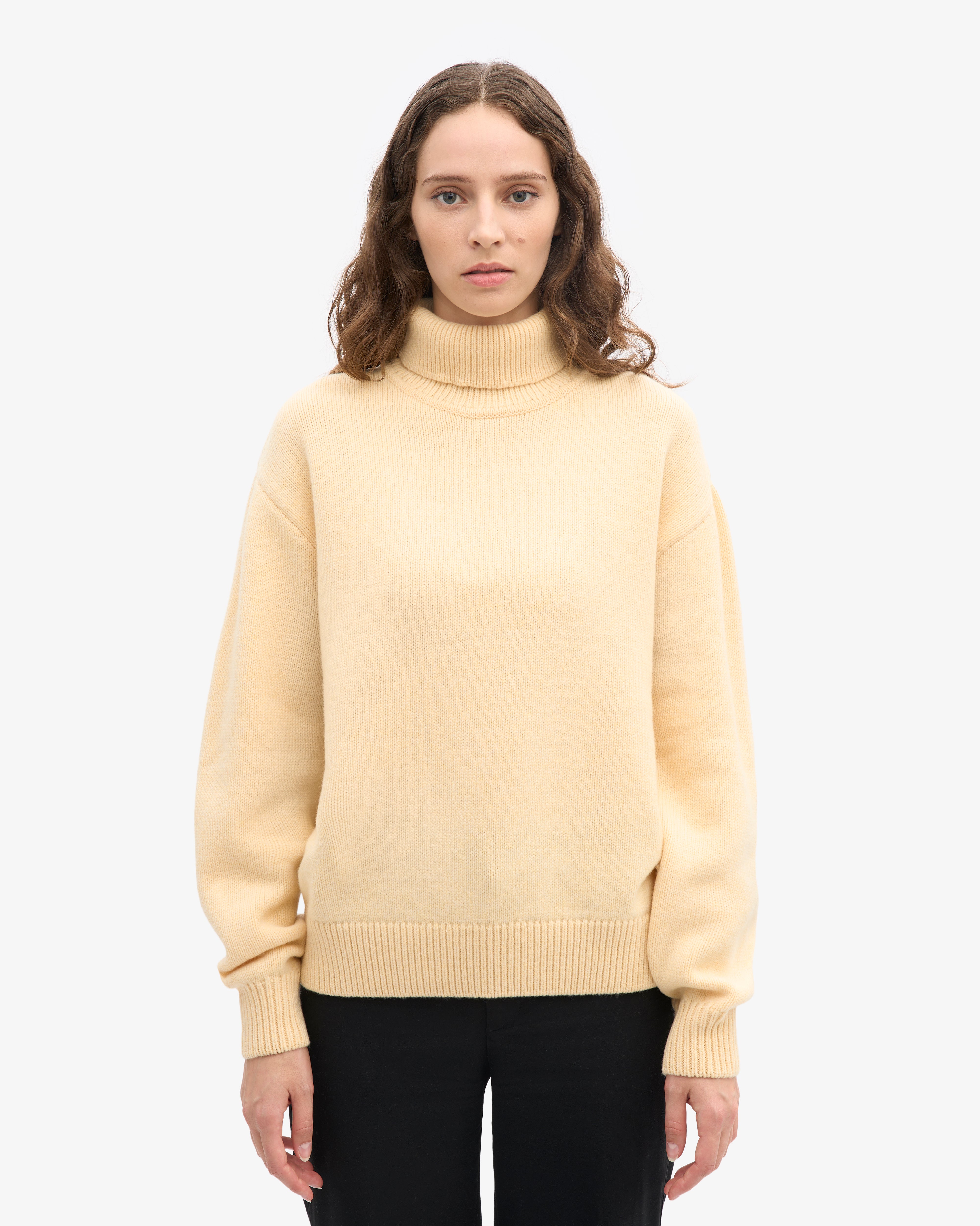 Merino Wool Turtleneck - Soft Yellow