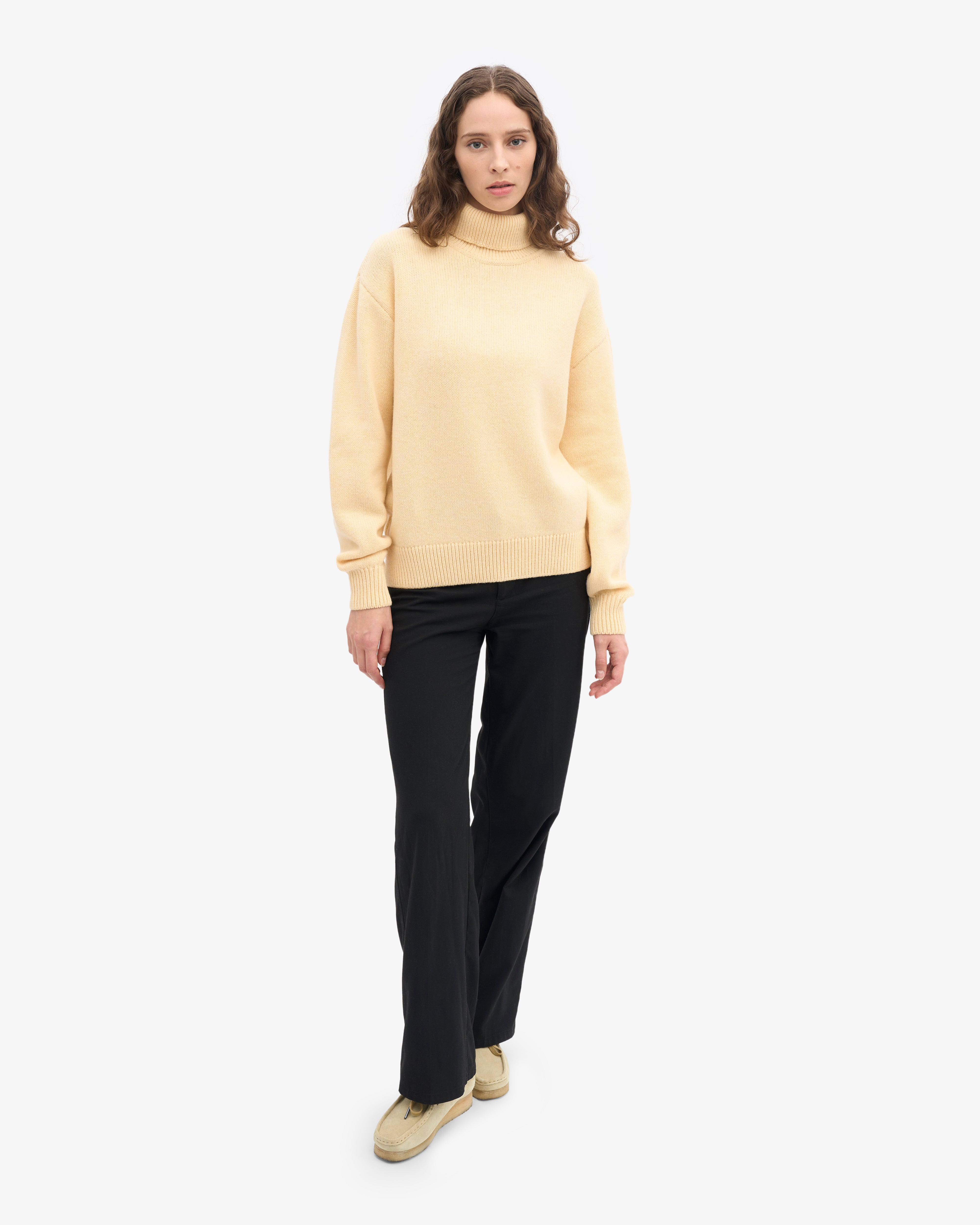 Merino Wool Turtleneck - Soft Yellow
