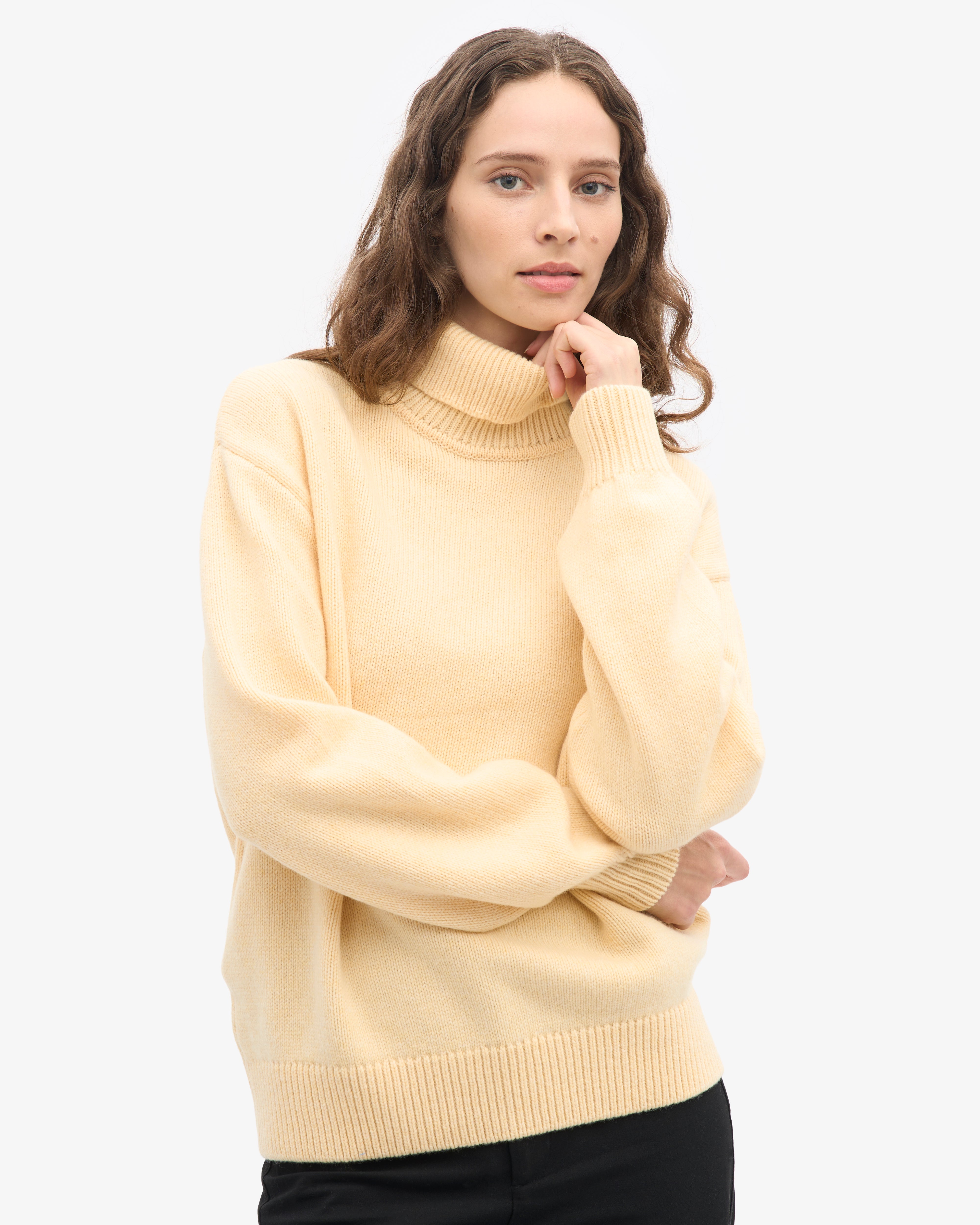 Merino Wool Turtleneck - Soft Yellow