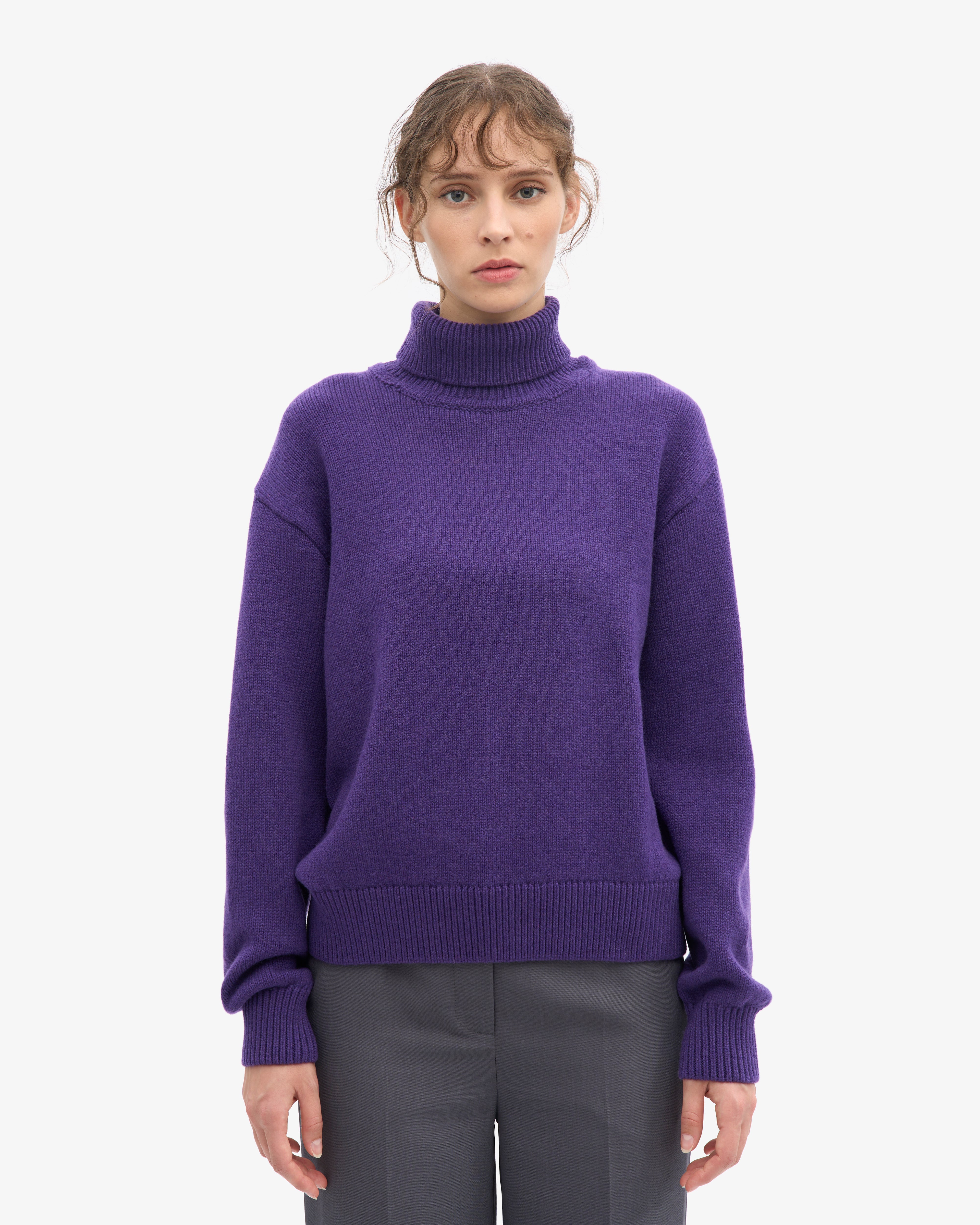 Merino Wool Turtleneck - Ultra Violet