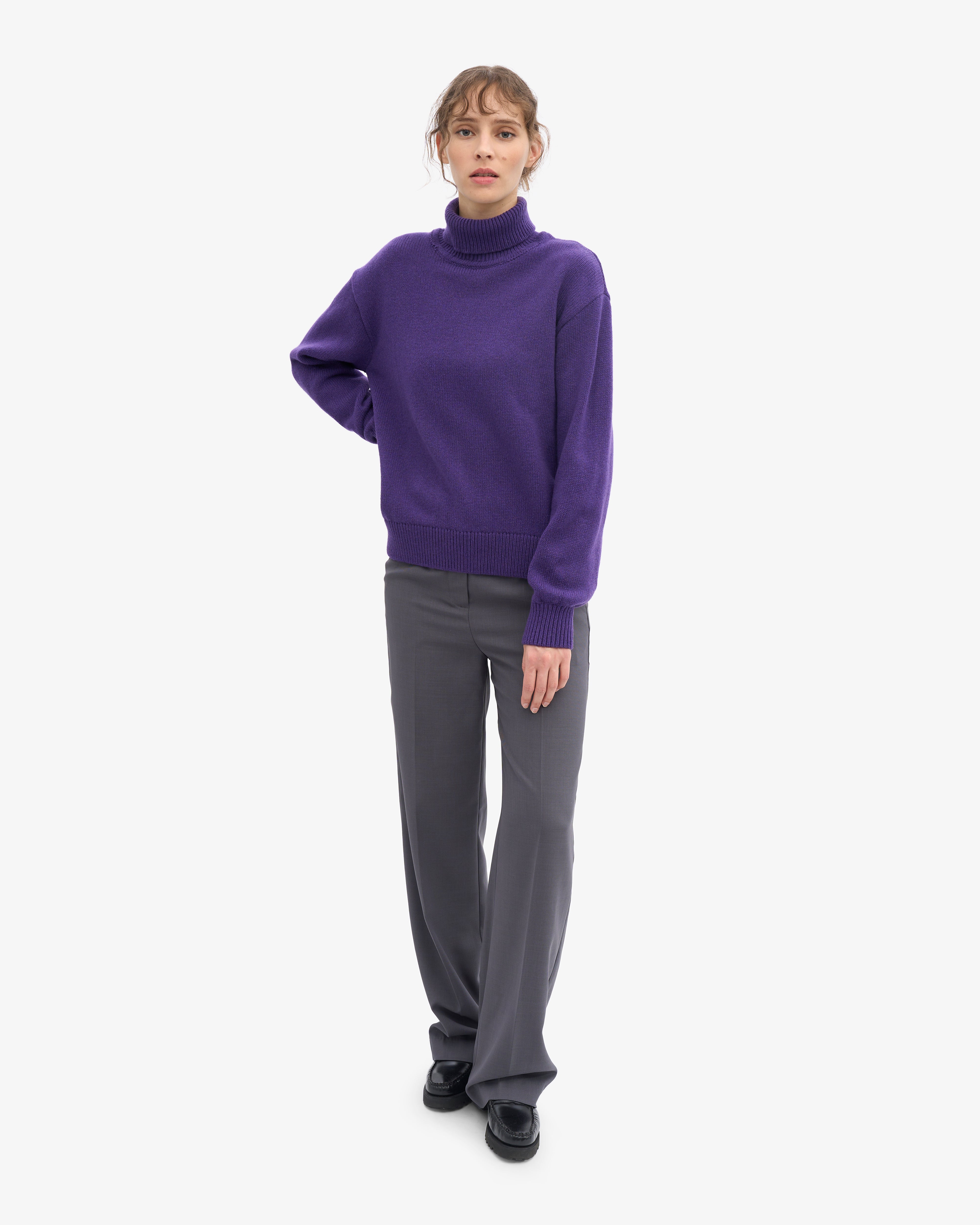 Merino Wool Turtleneck - Ultra Violet