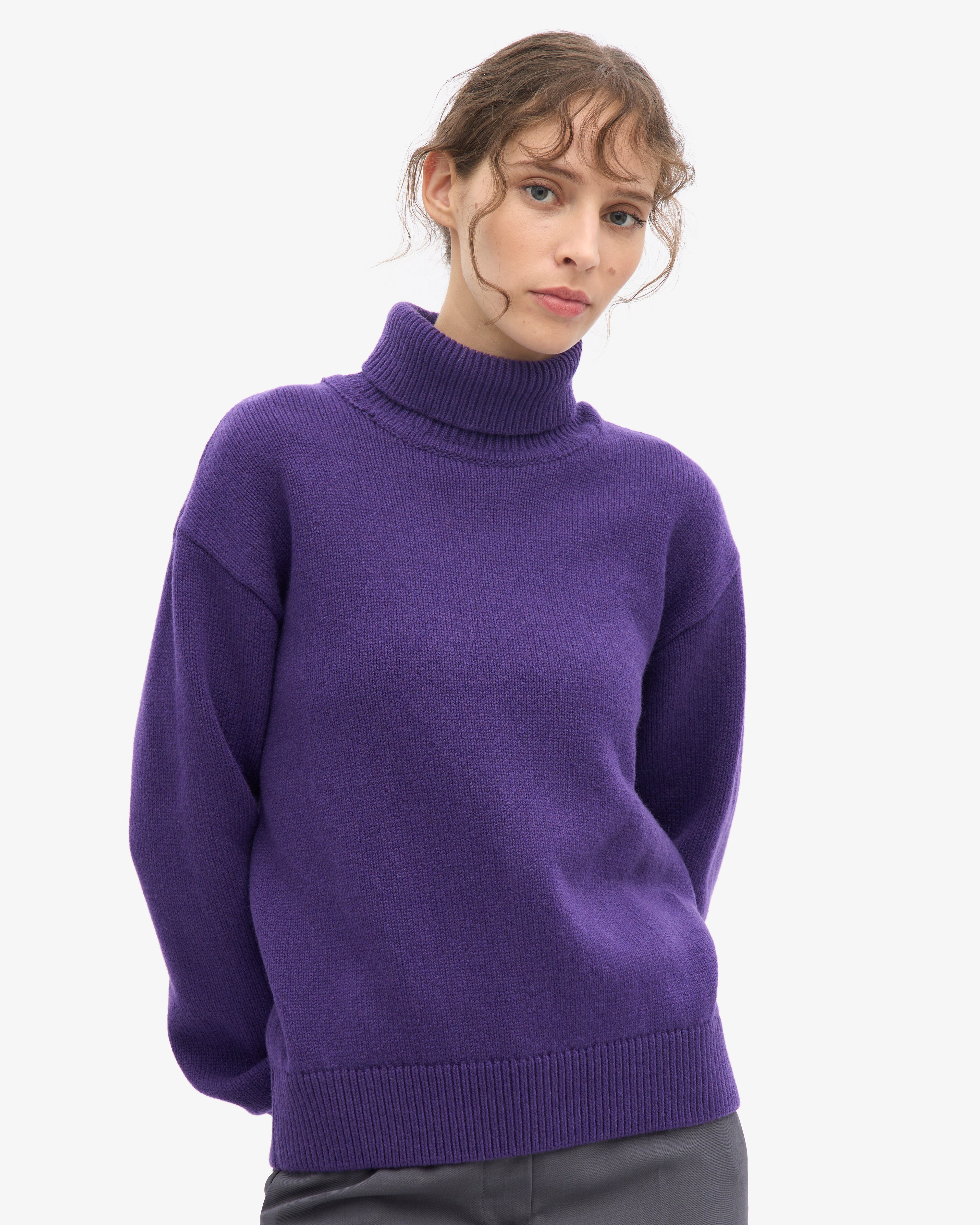 Merino Wool Turtleneck - Ultra Violet