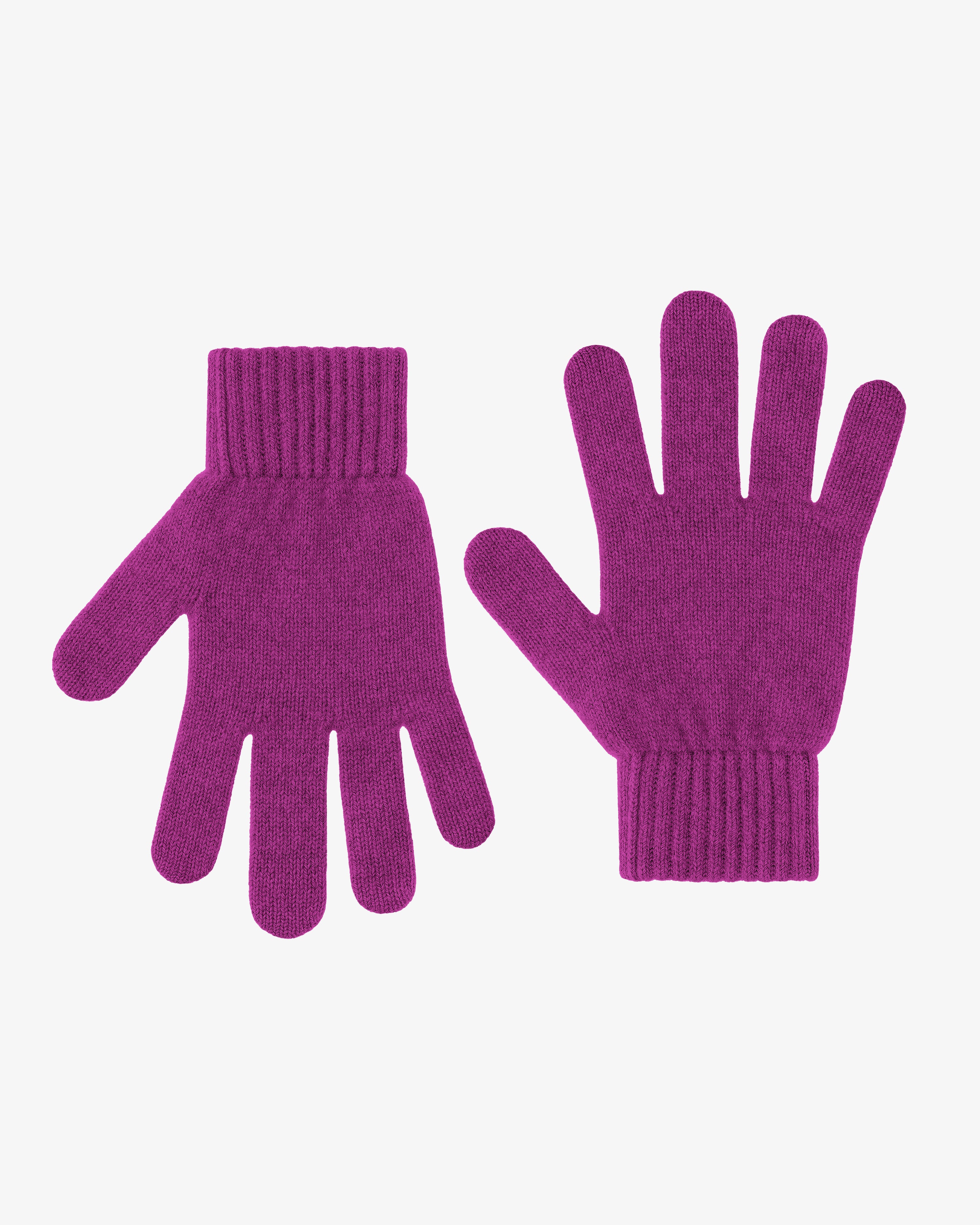 Merino Wool Gloves - Magenta Blaze