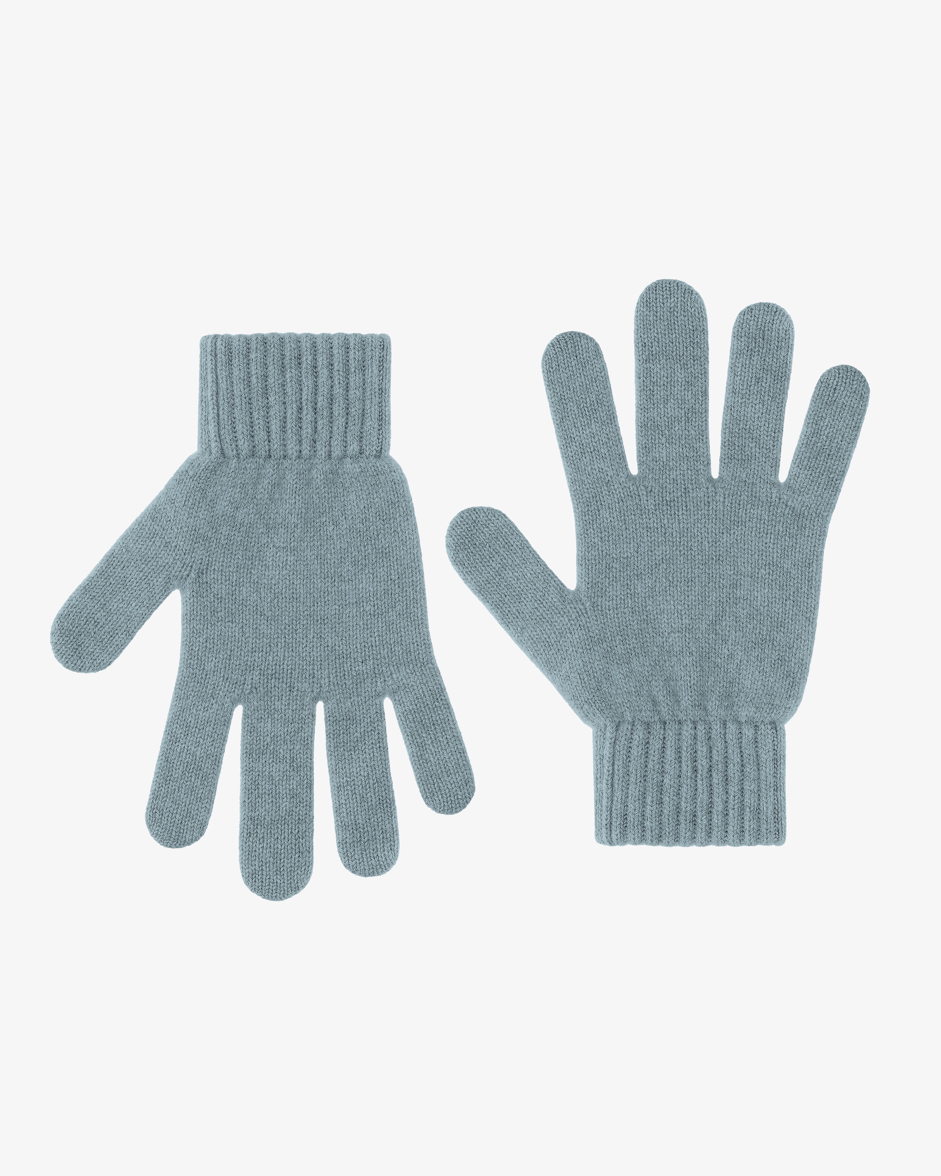 Merino Wool Gloves - Stone Blue