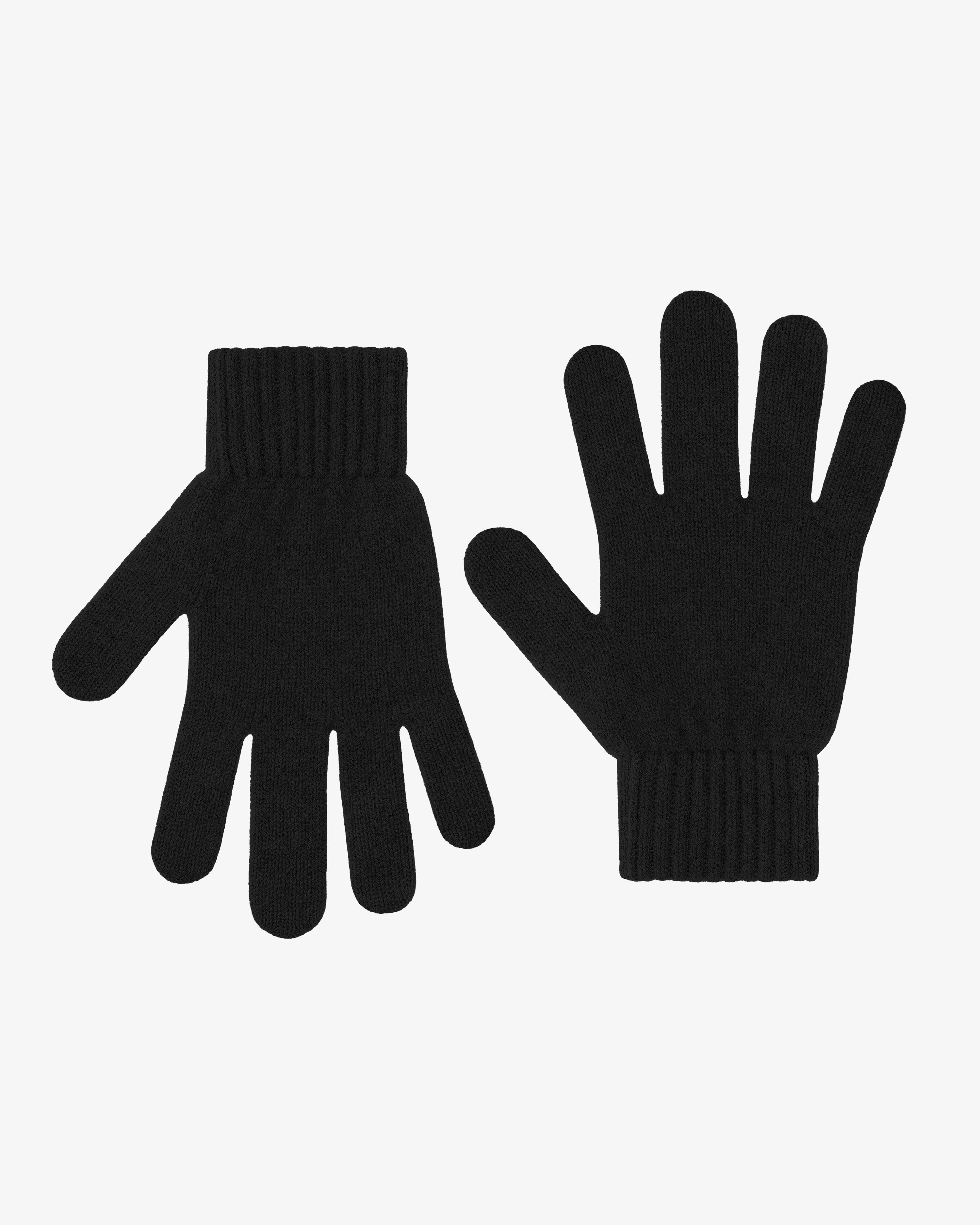 Merino Wool Gloves - Deep Black