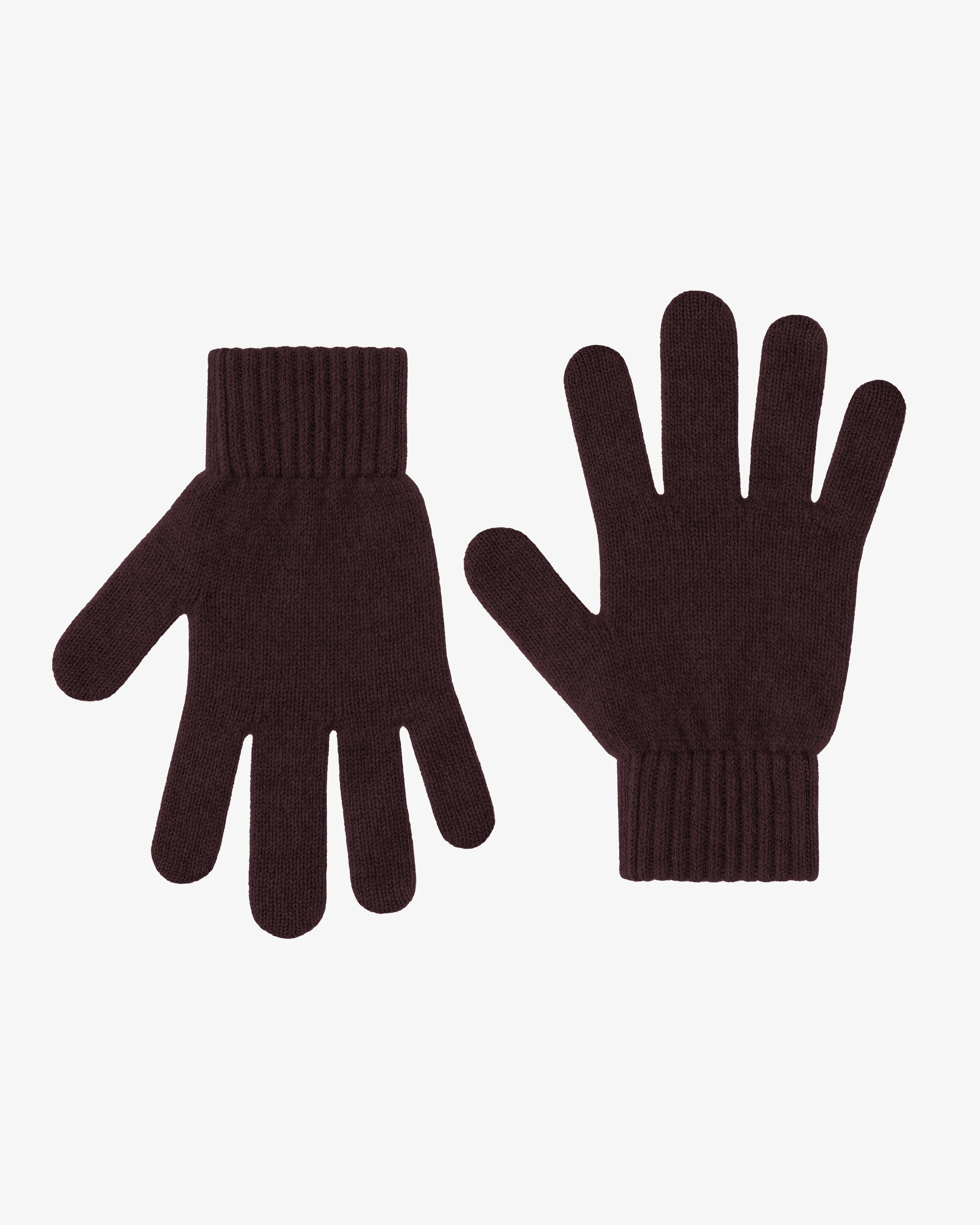 Merino Wool Gloves - Oxblood Red