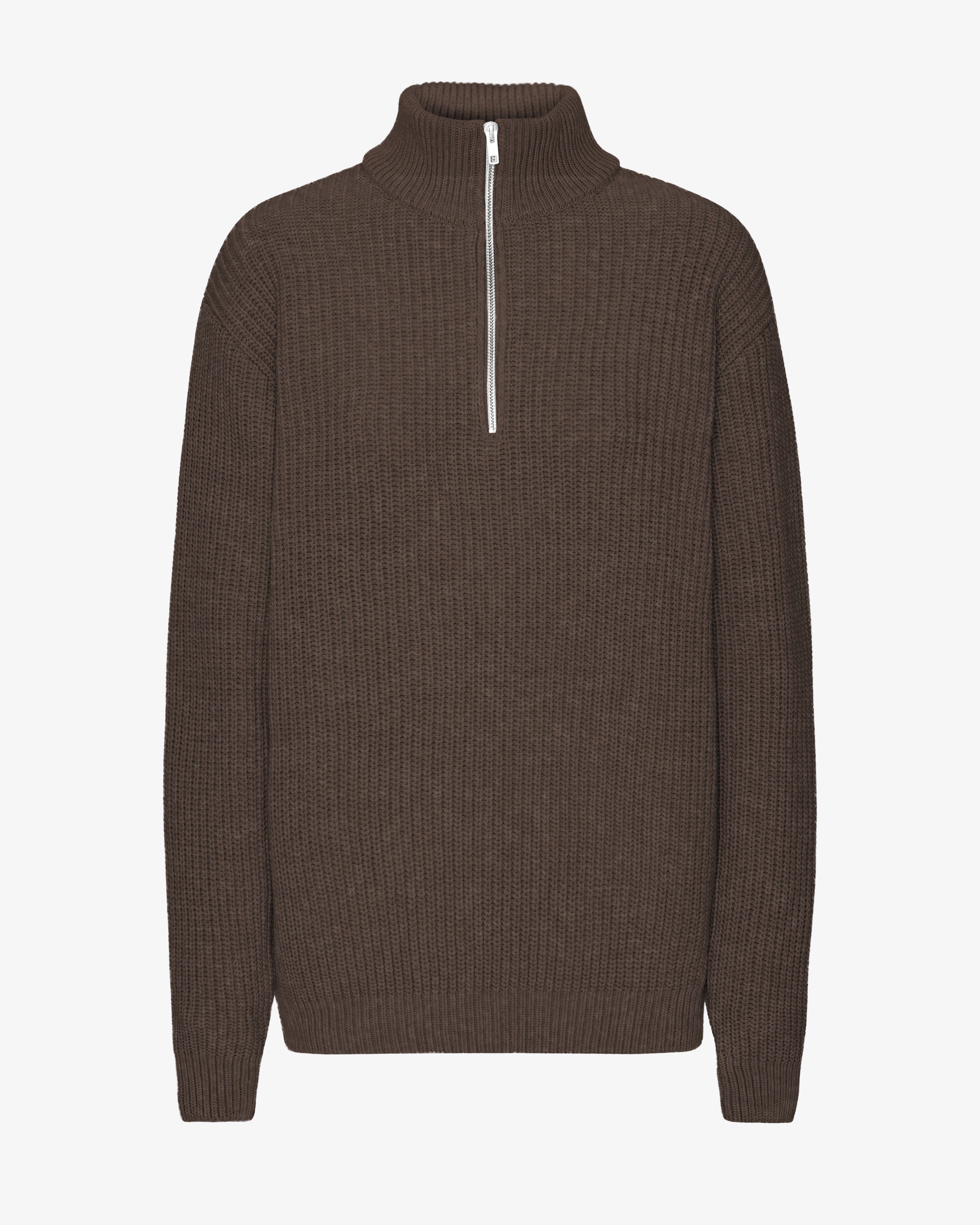 Merino Quarter Zip - Coffee Brown