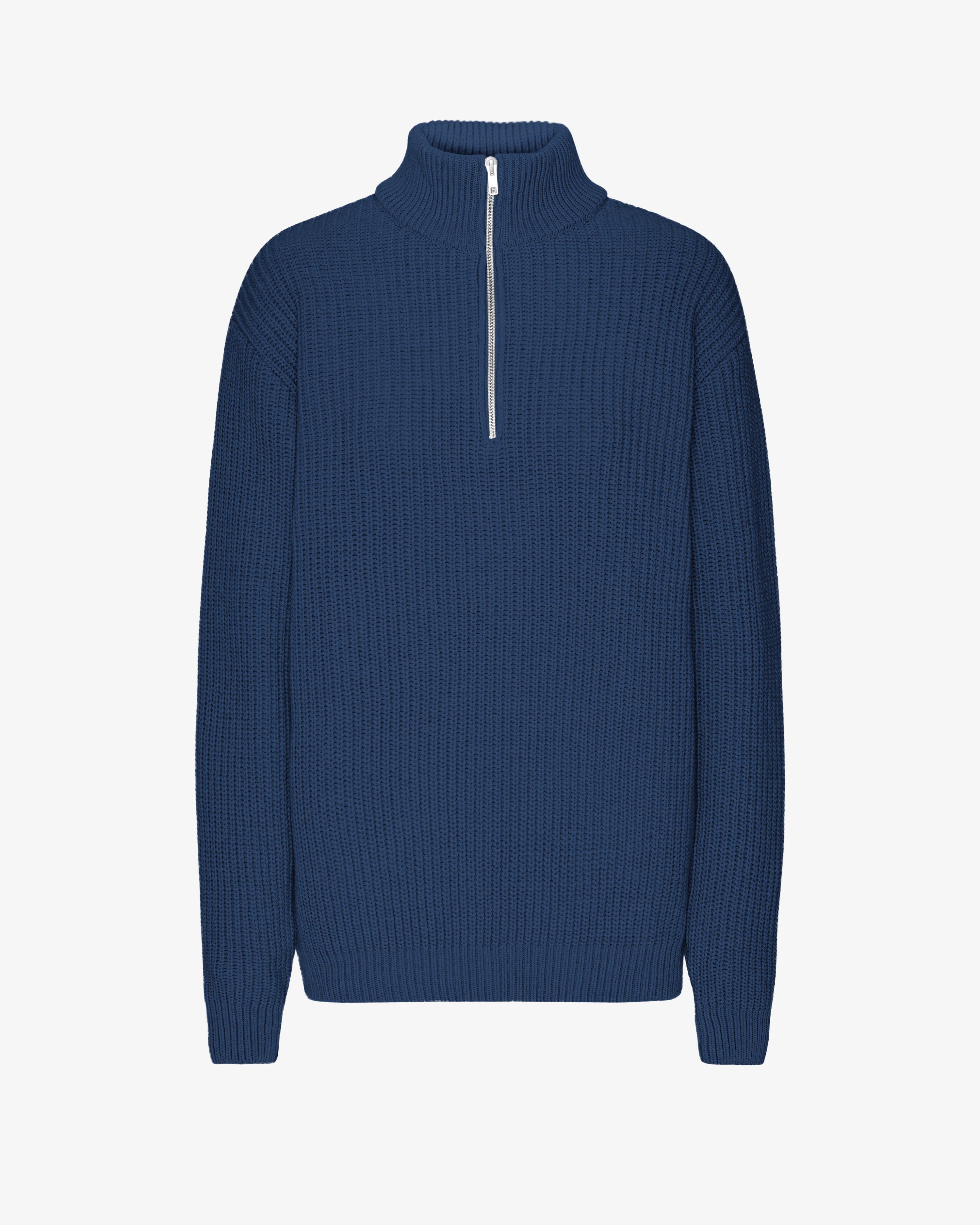 Merino Quarter Zip Marine Blue Colorful Standard