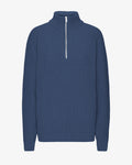 Merino Quarter Zip - Petrol Blue