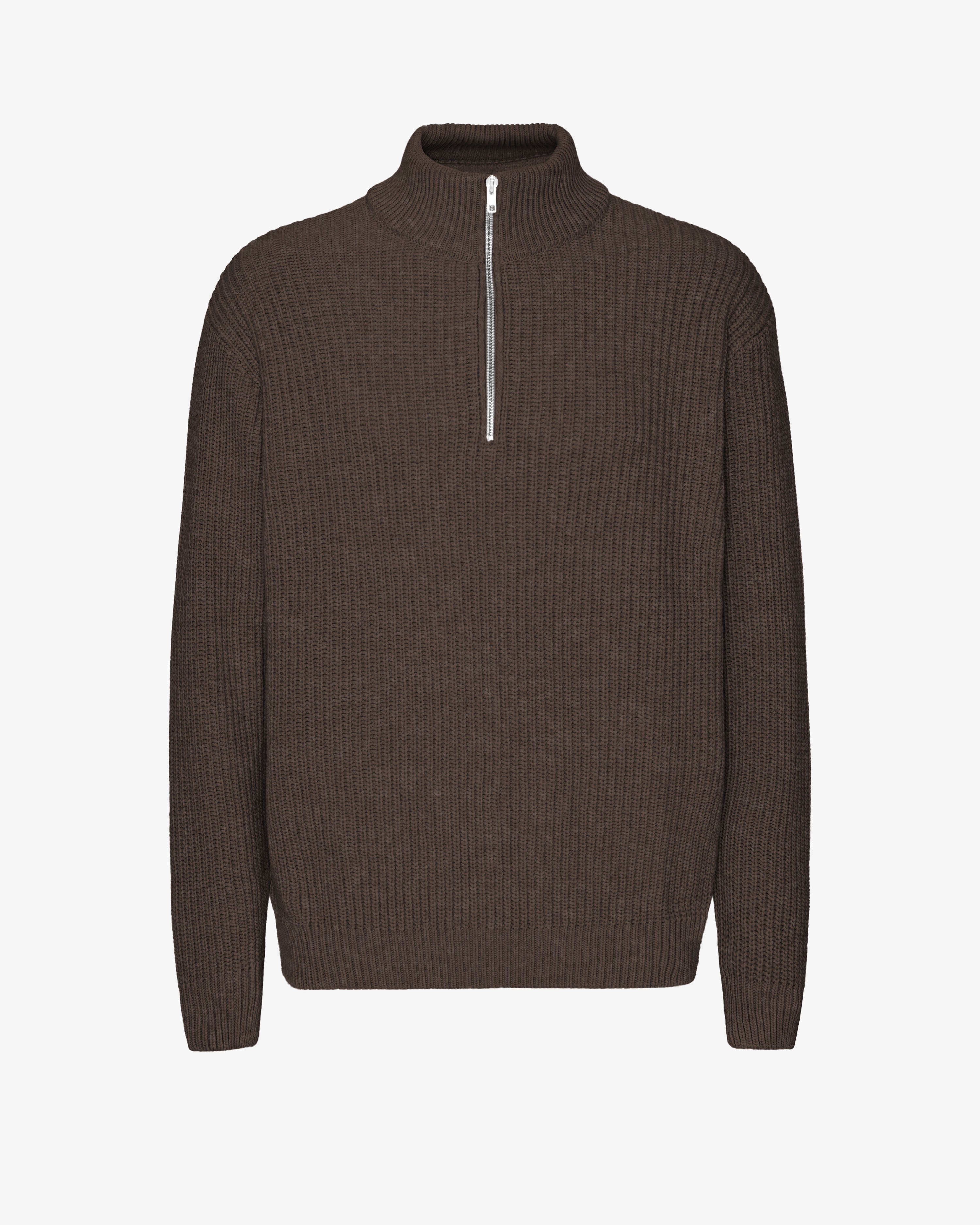 Merino Quarter Zip - Coffee Brown