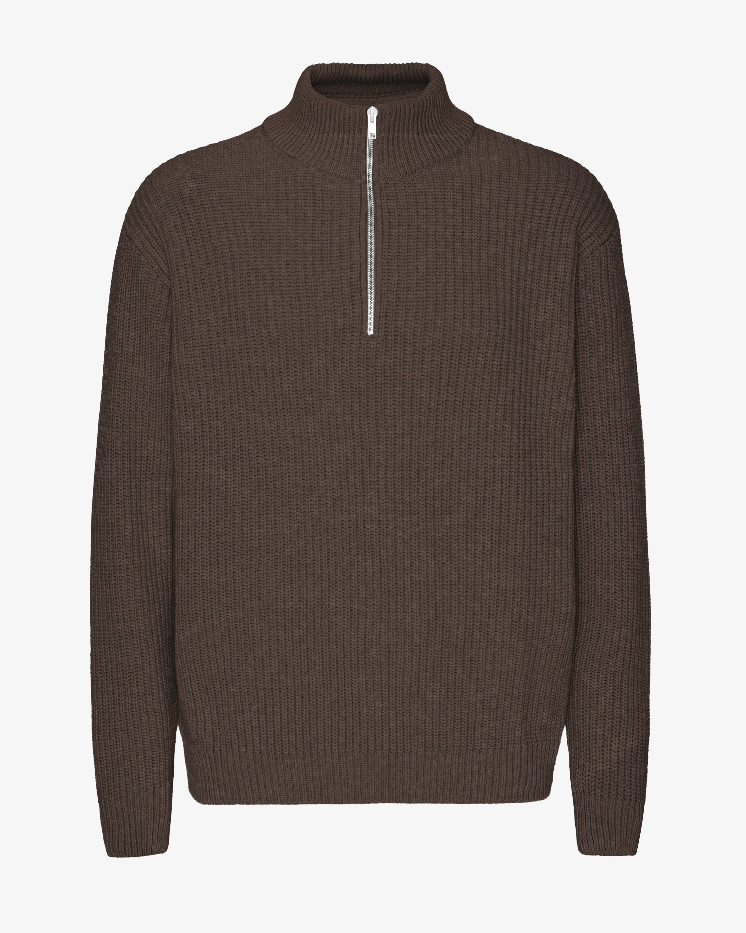 Merino Quarter Zip - Coffee Brown