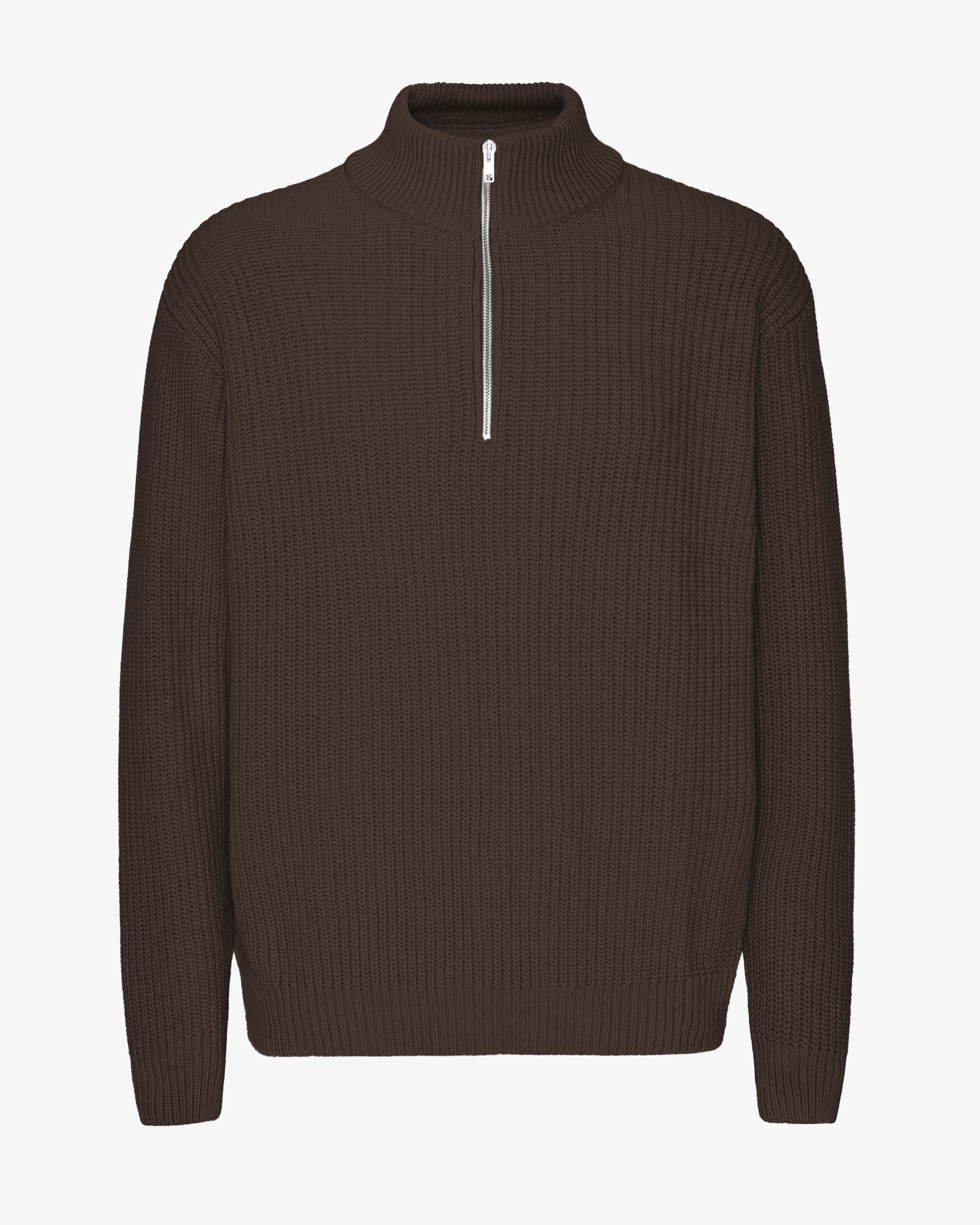 Merino Quarter Zip - Coffee Brown