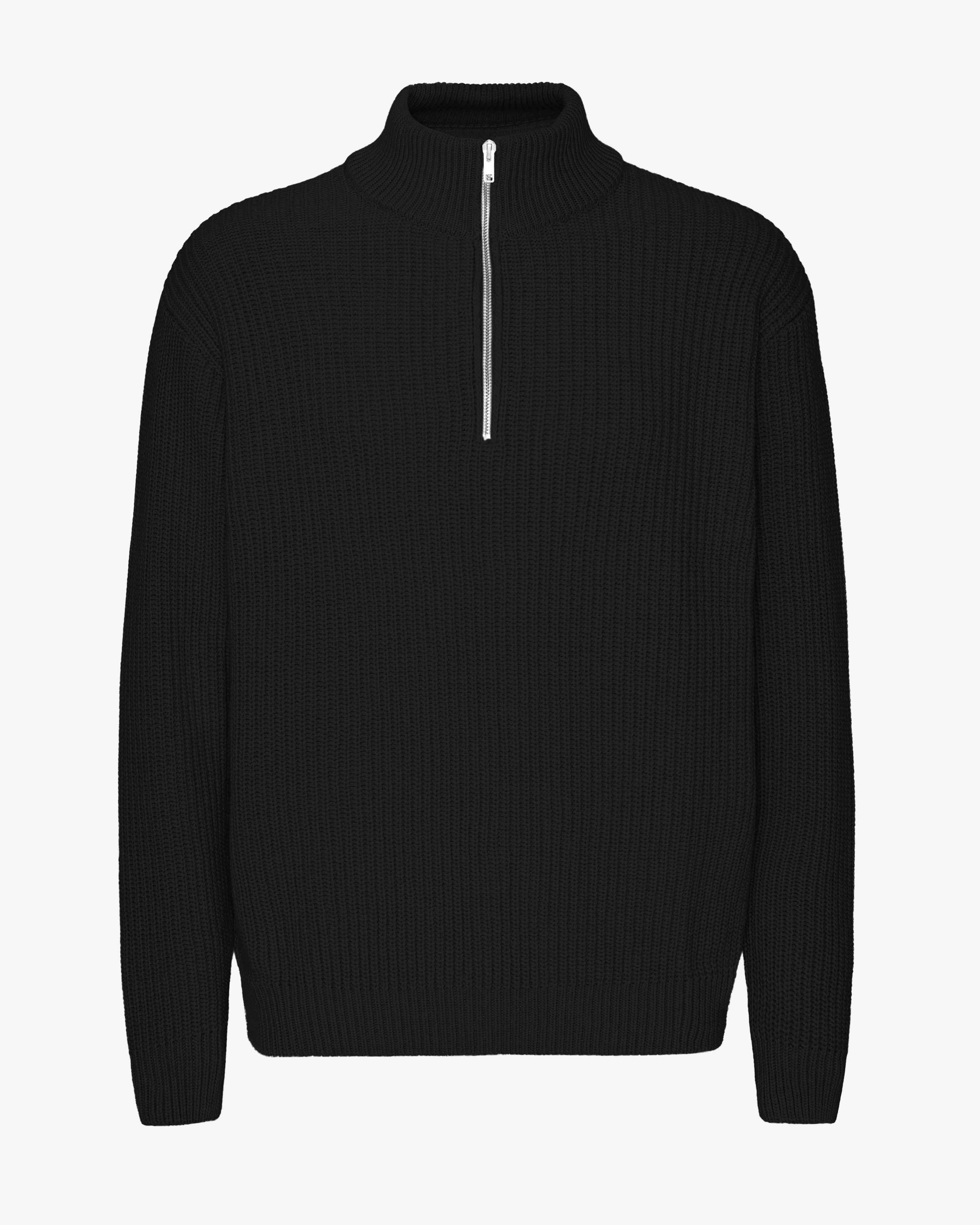 Merino Quarter Zip - Deep Black