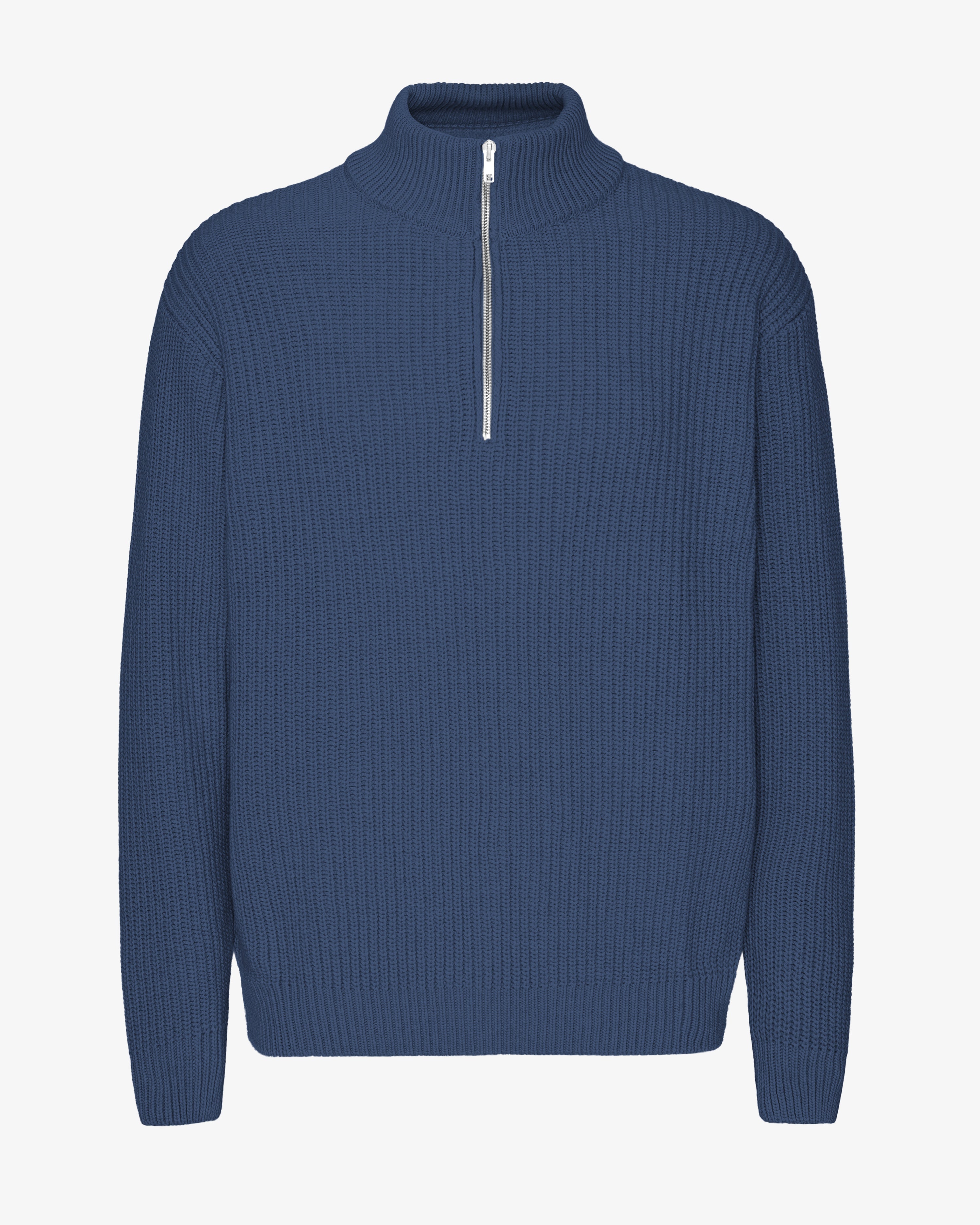 Merino Quarter Zip - Petrol Blue