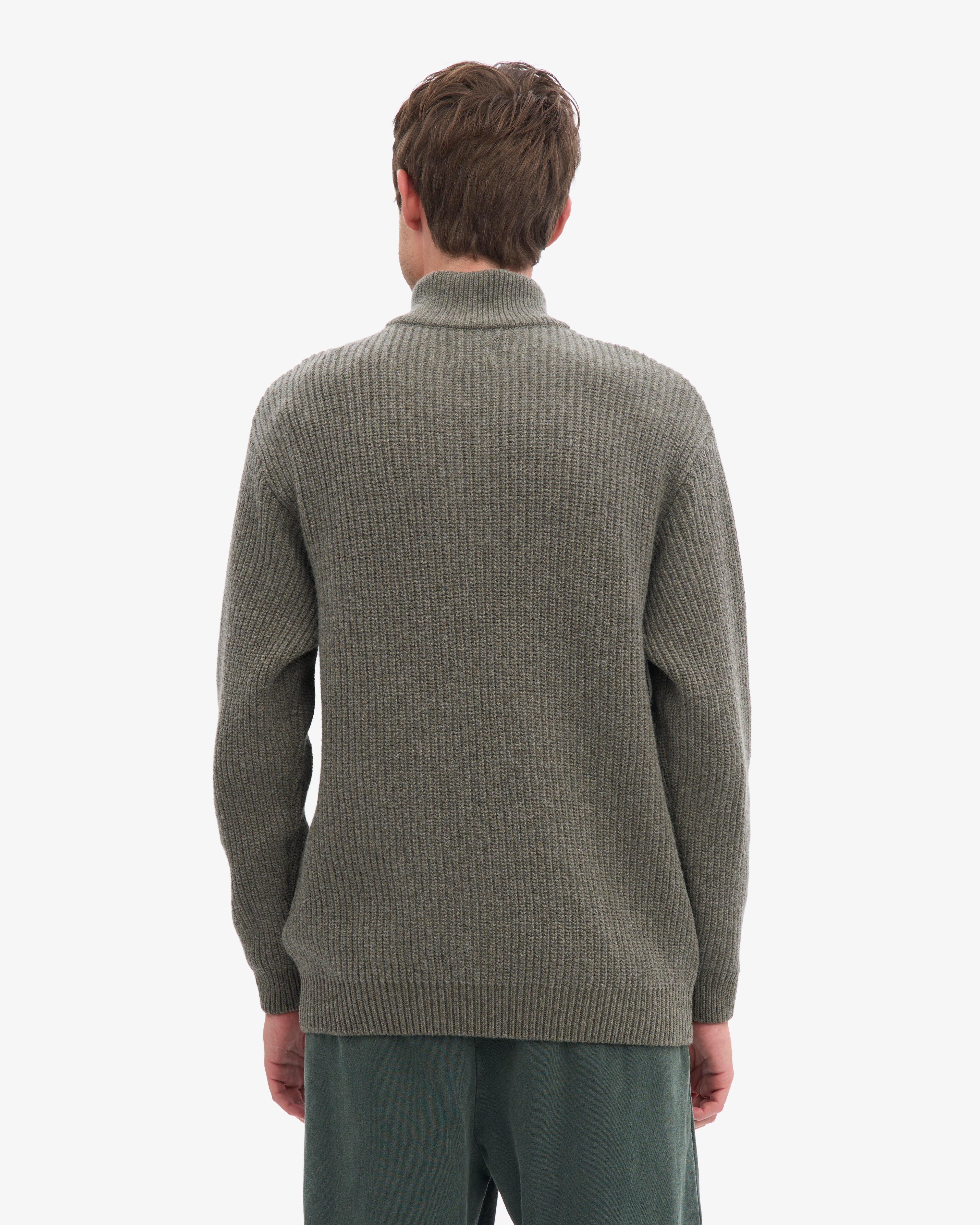 Merino Quarter Zip - Dusty Olive