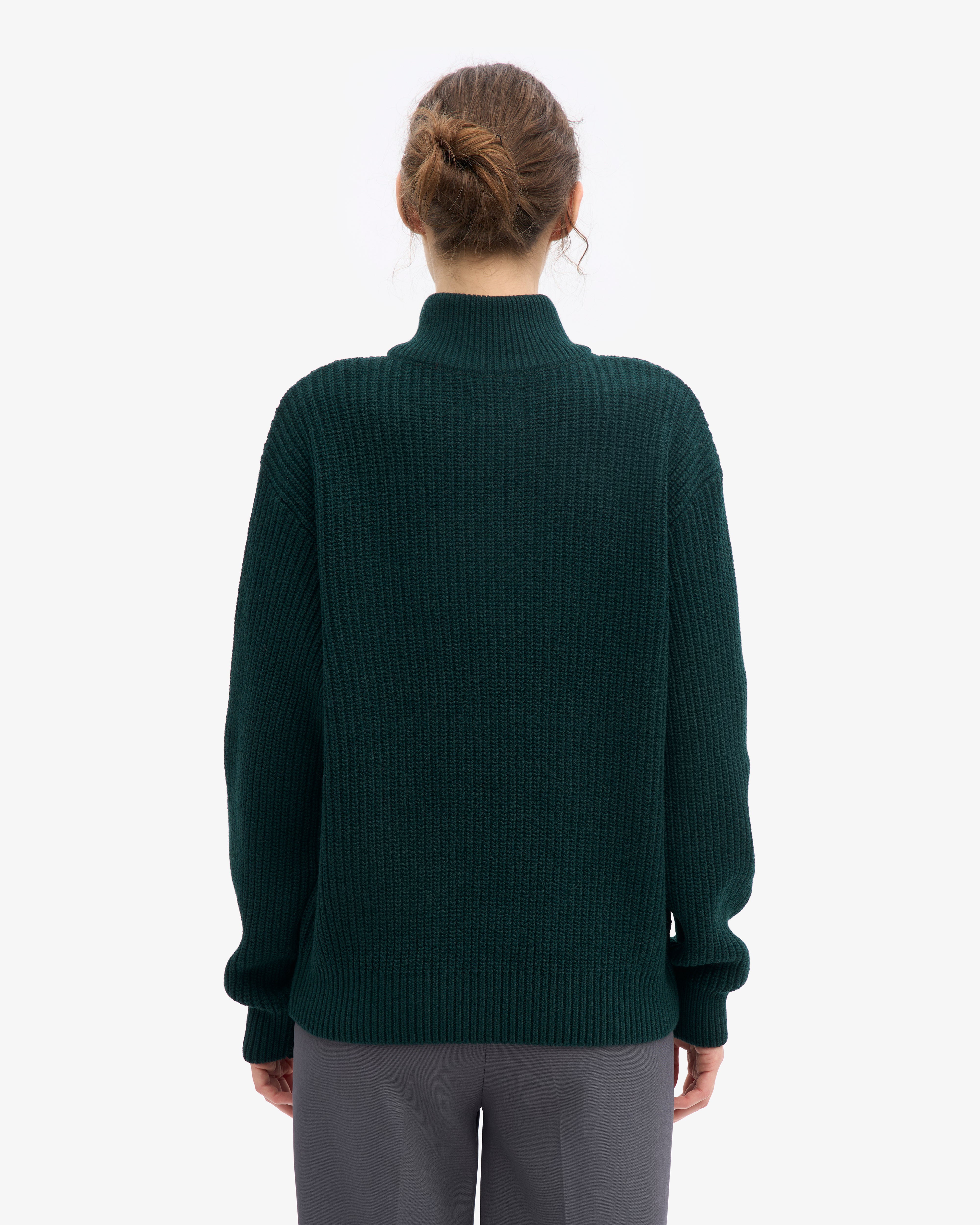 Merino Quarter Zip - Emerald Green