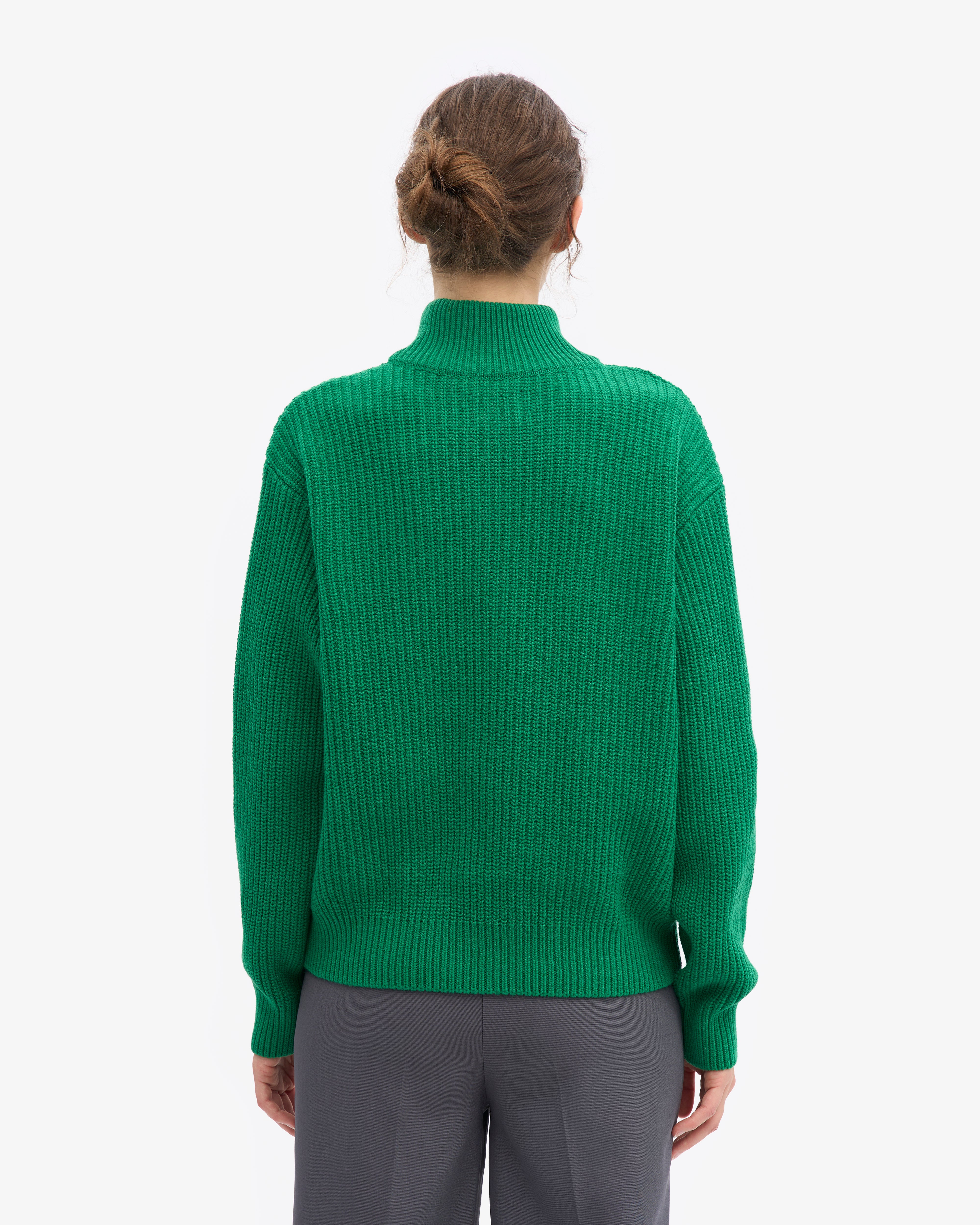 Merino Quarter Zip - Kelly Green