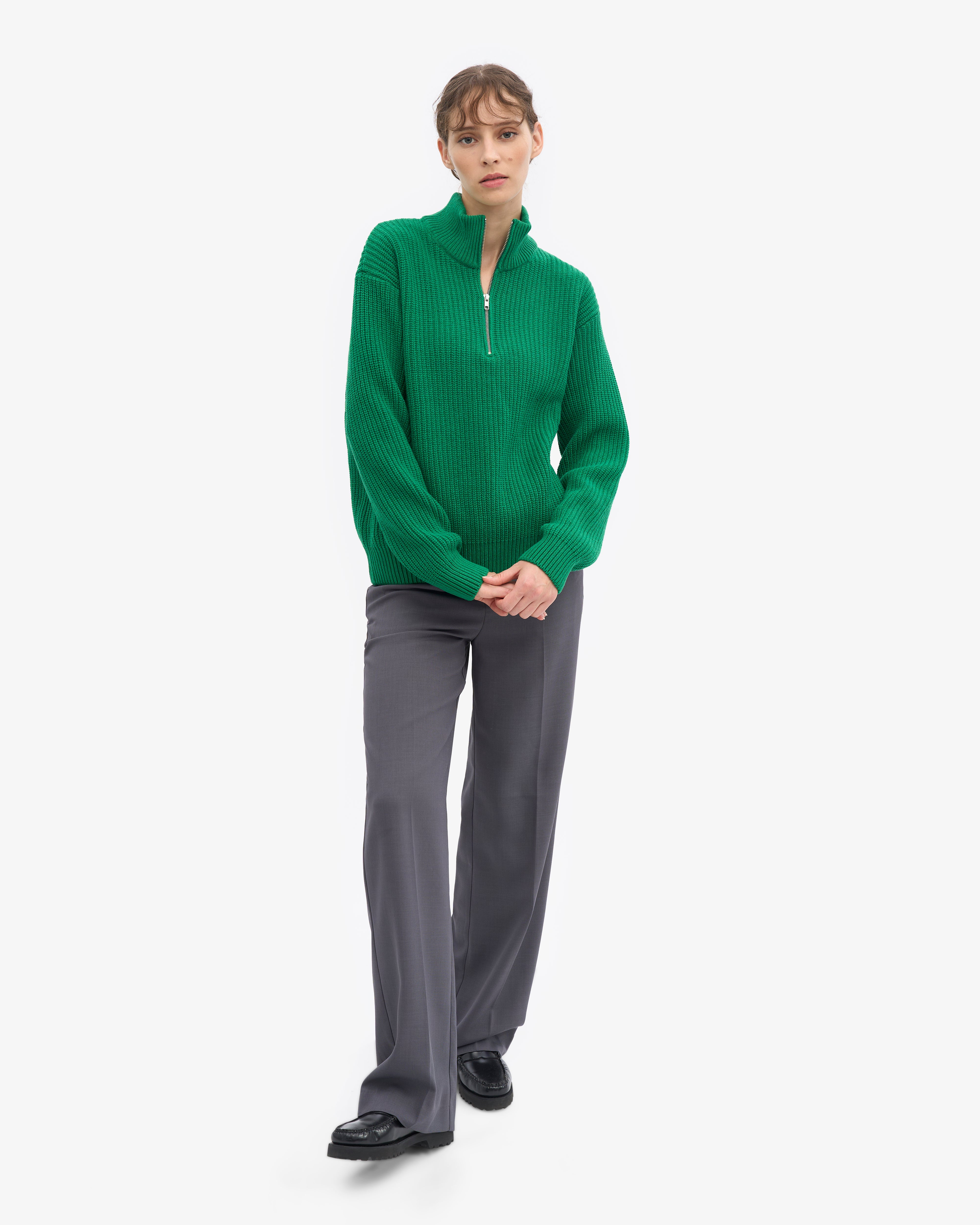 Merino Quarter Zip - Kelly Green