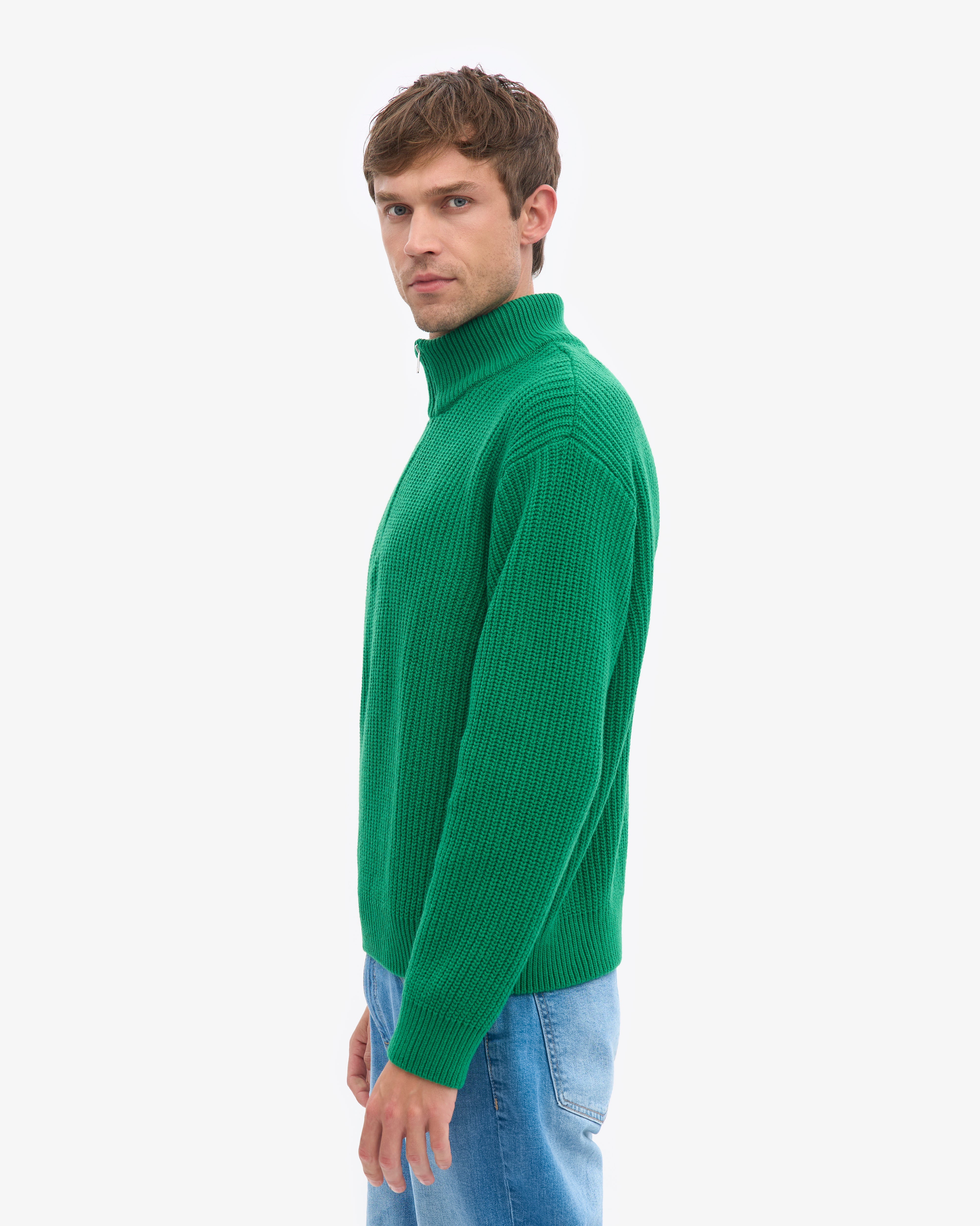 Merino Quarter Zip - Kelly Green