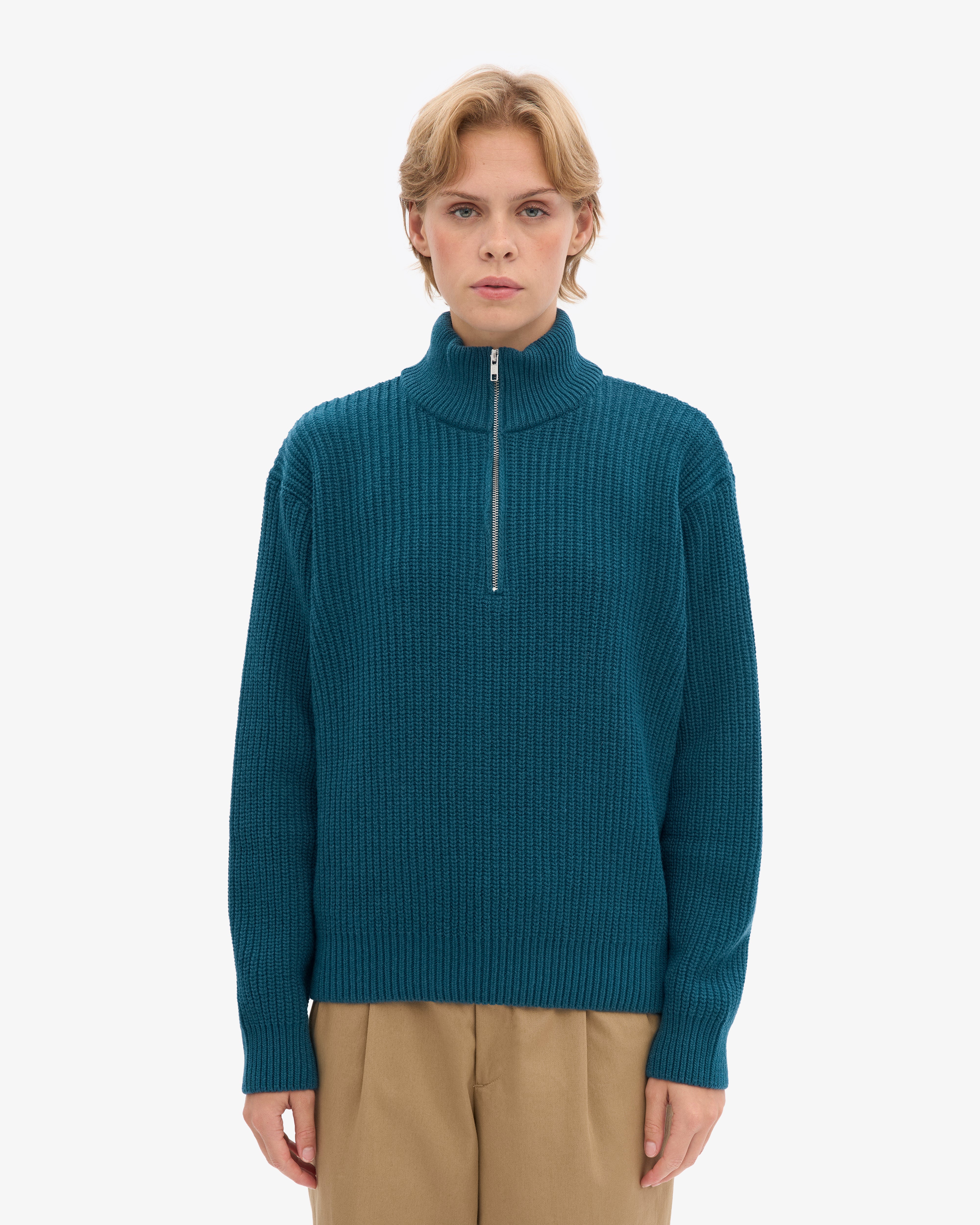 Merino Quarter Zip - Ocean Green