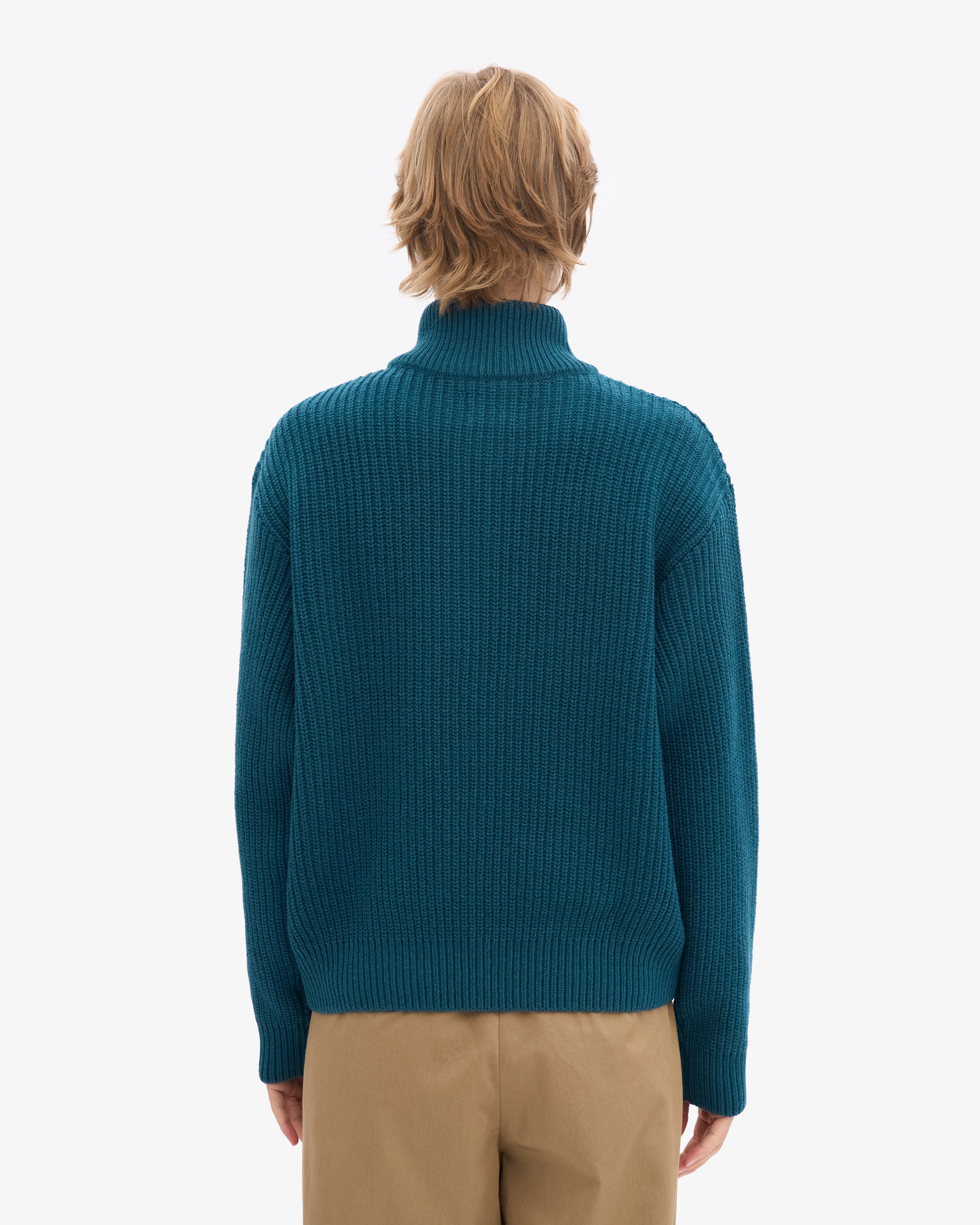 Merino Quarter Zip - Ocean Green
