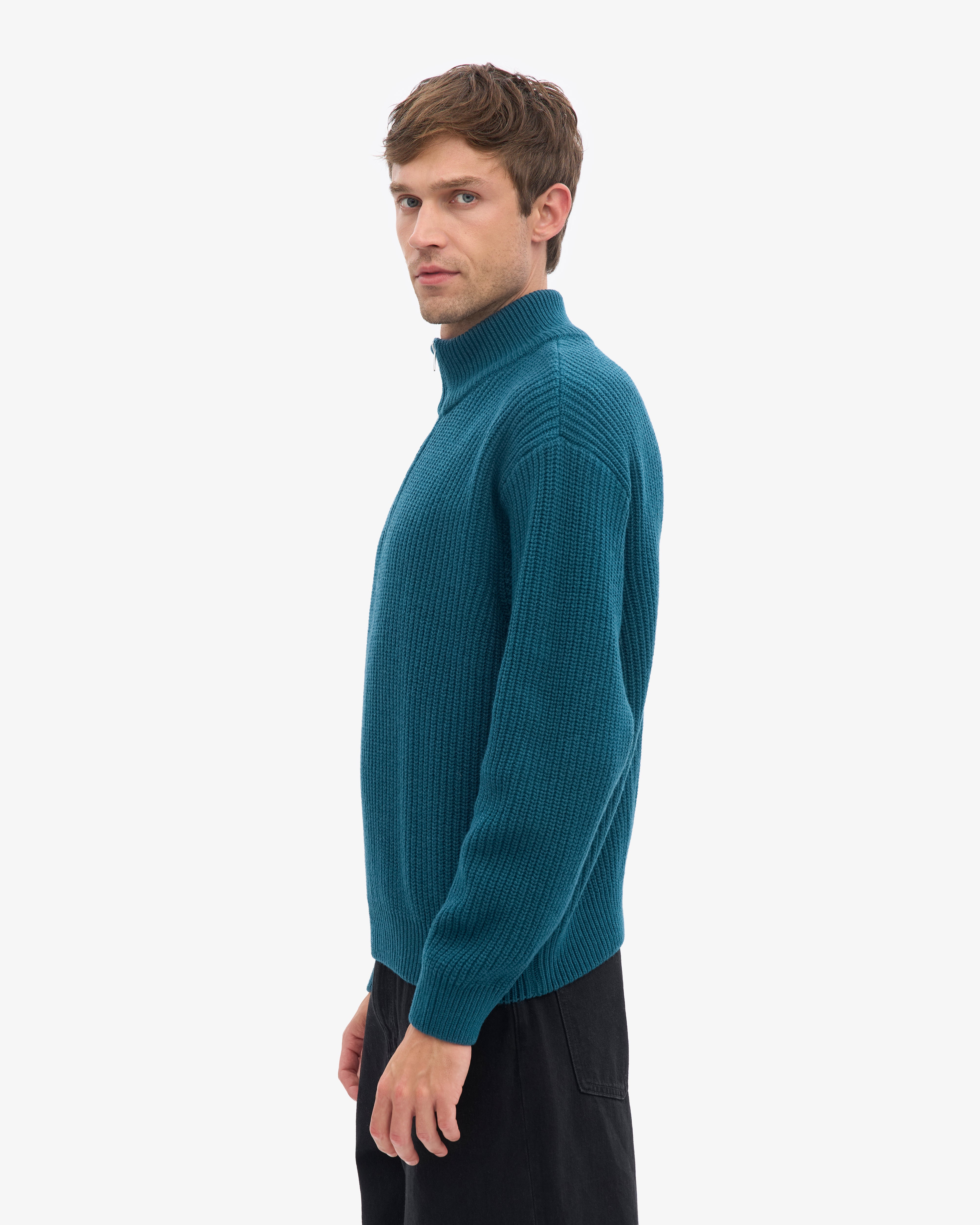 Merino Quarter Zip - Ocean Green