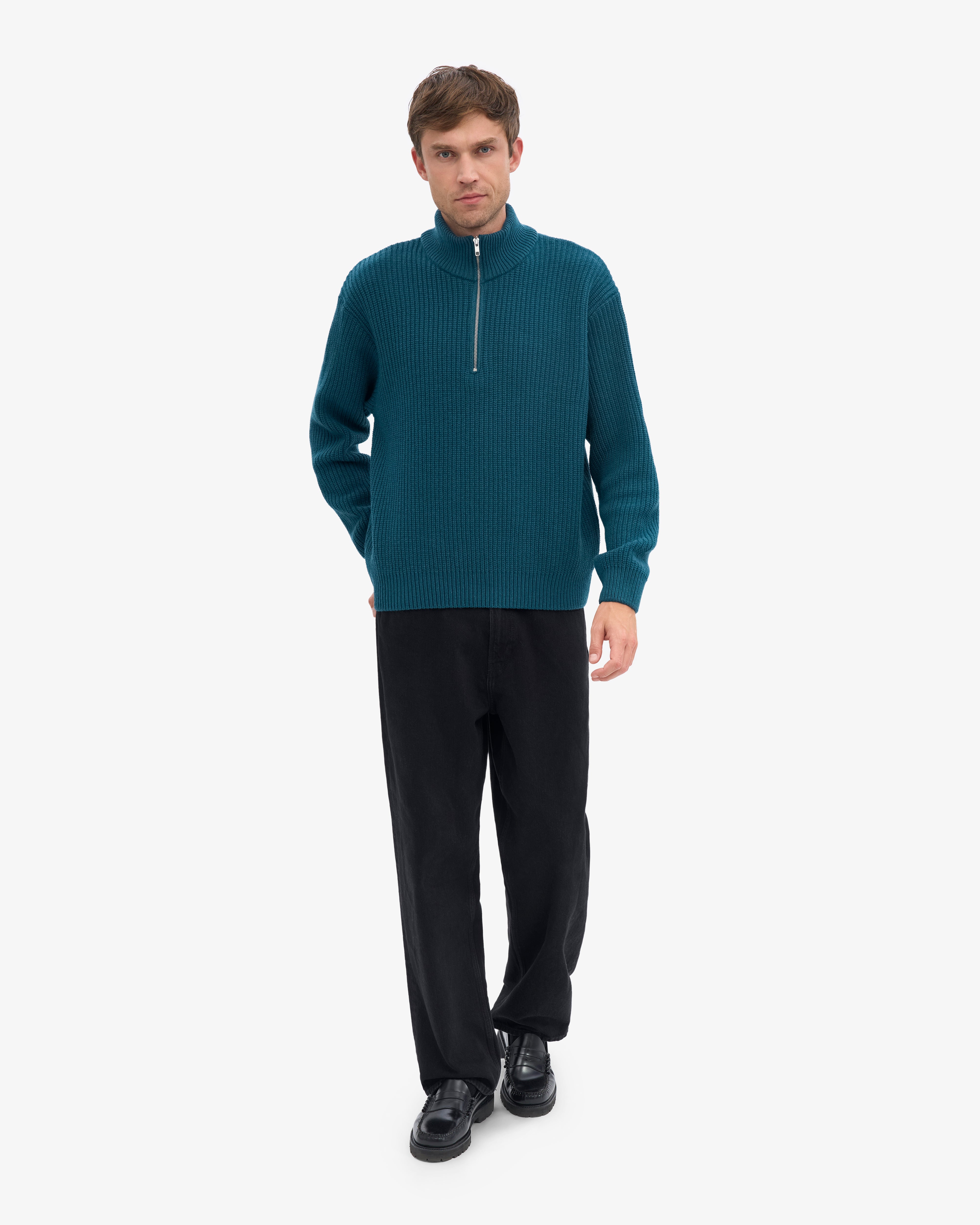 Merino Quarter Zip - Ocean Green