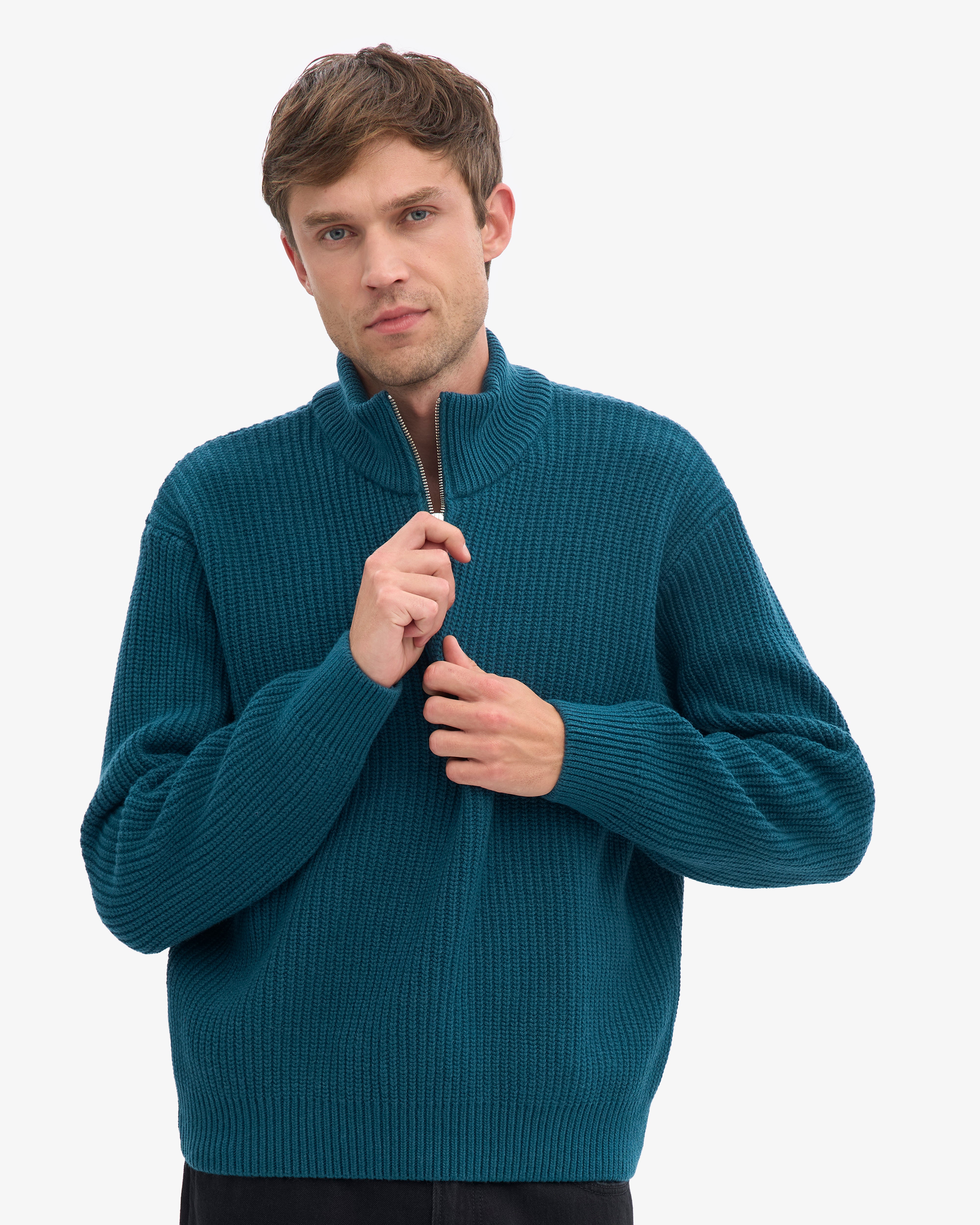 Merino Quarter Zip - Ocean Green