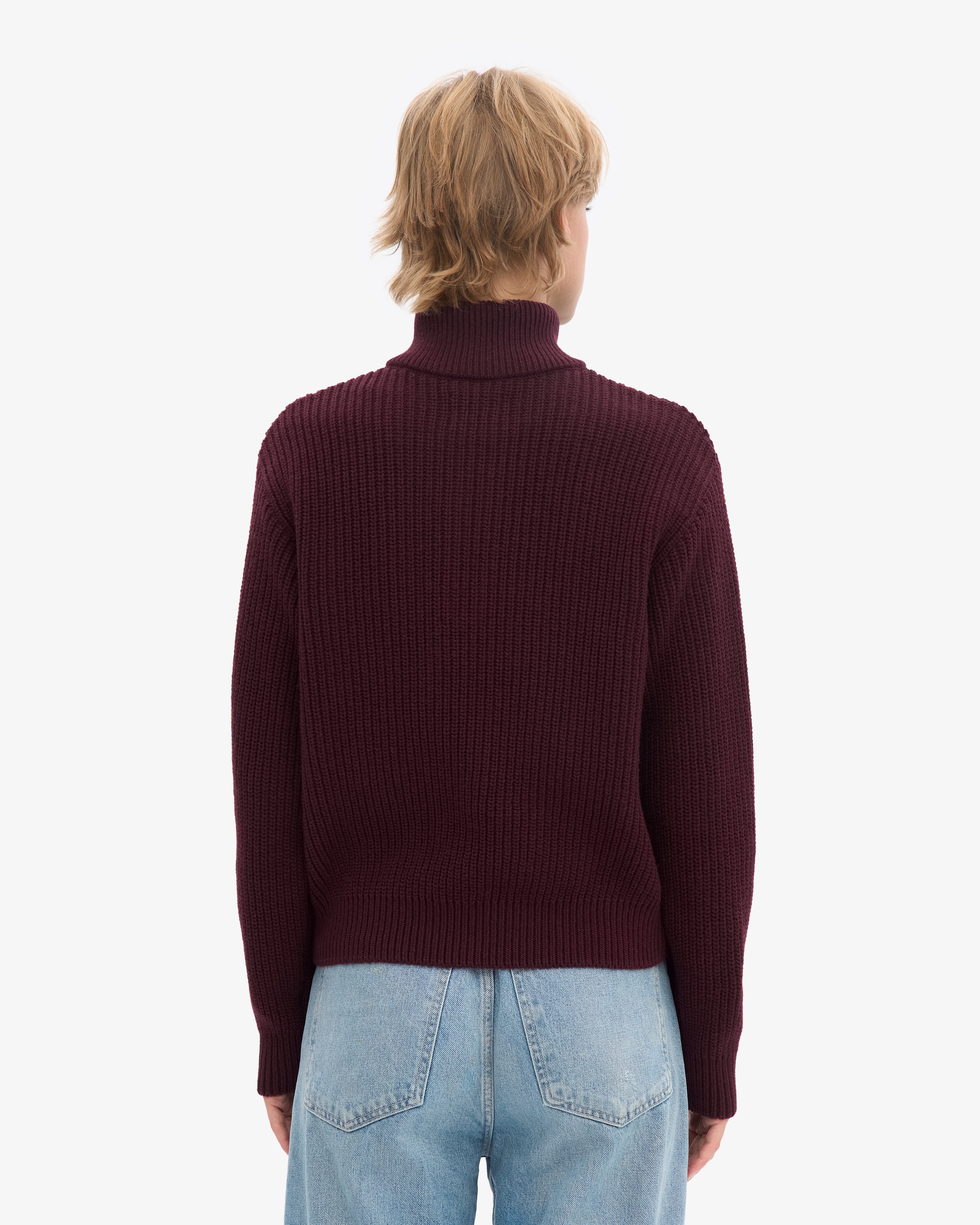 Merino Quarter Zip - Oxblood Red