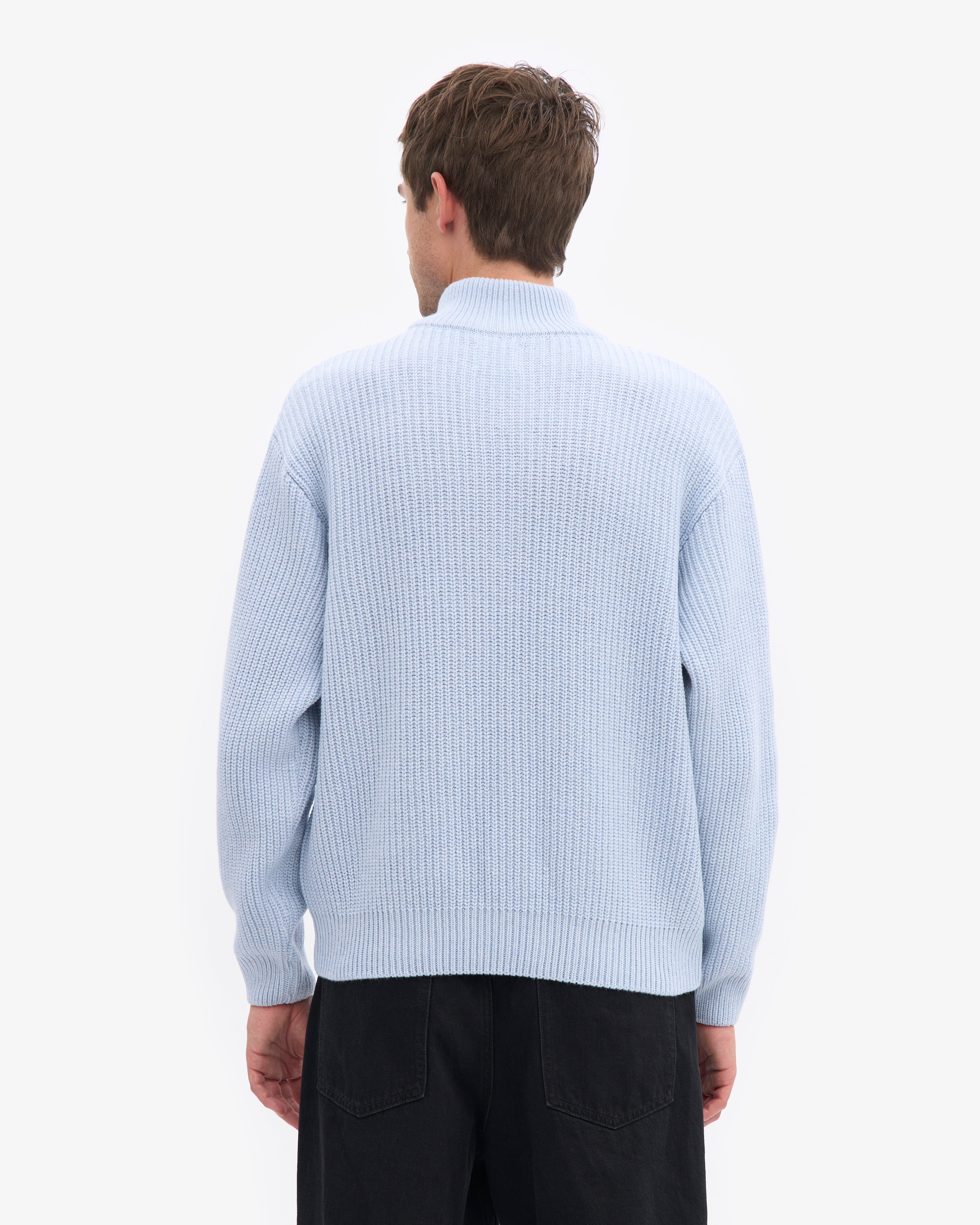 Merino Quarter Zip - Polar Blue