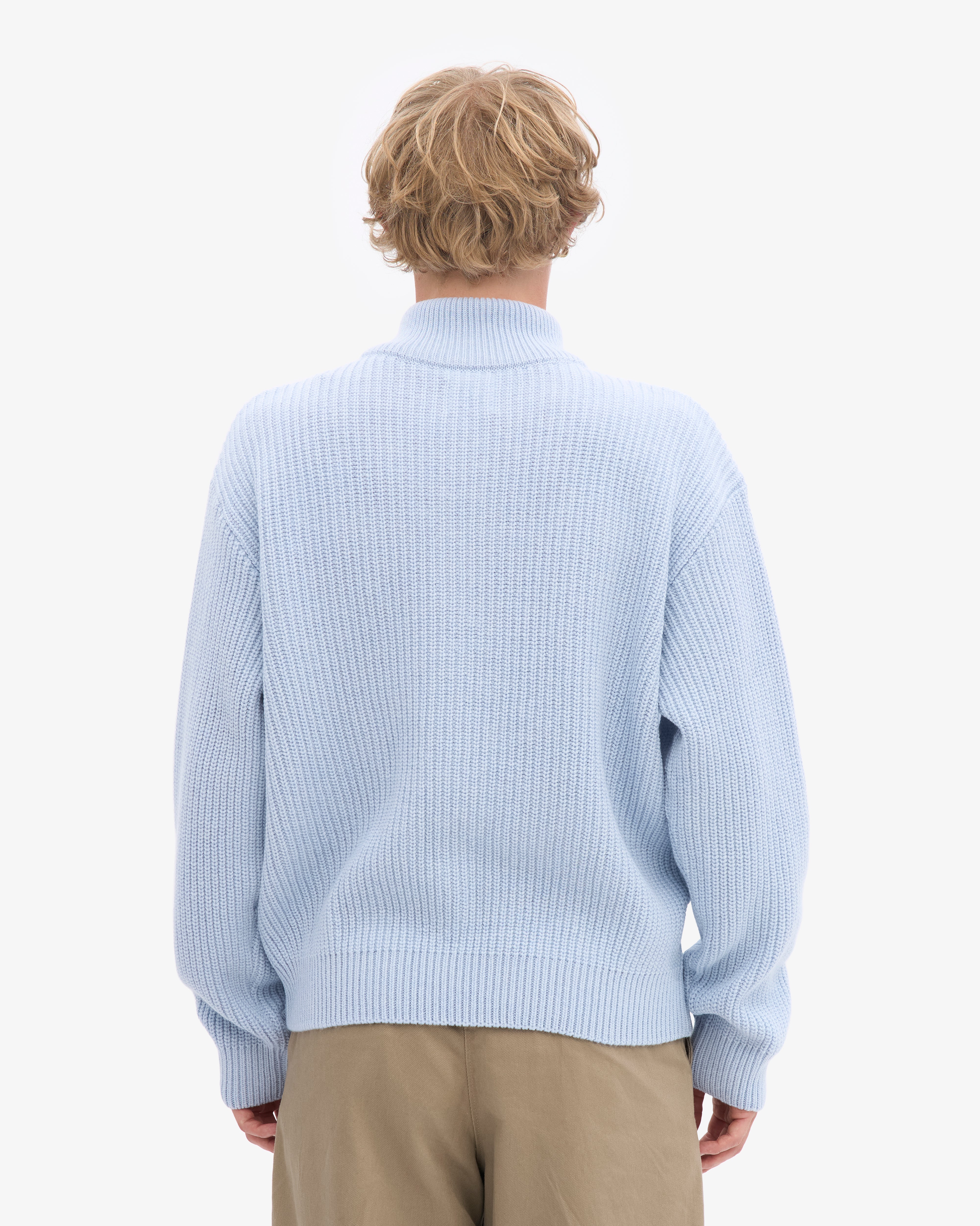 Merino Quarter Zip - Polar Blue