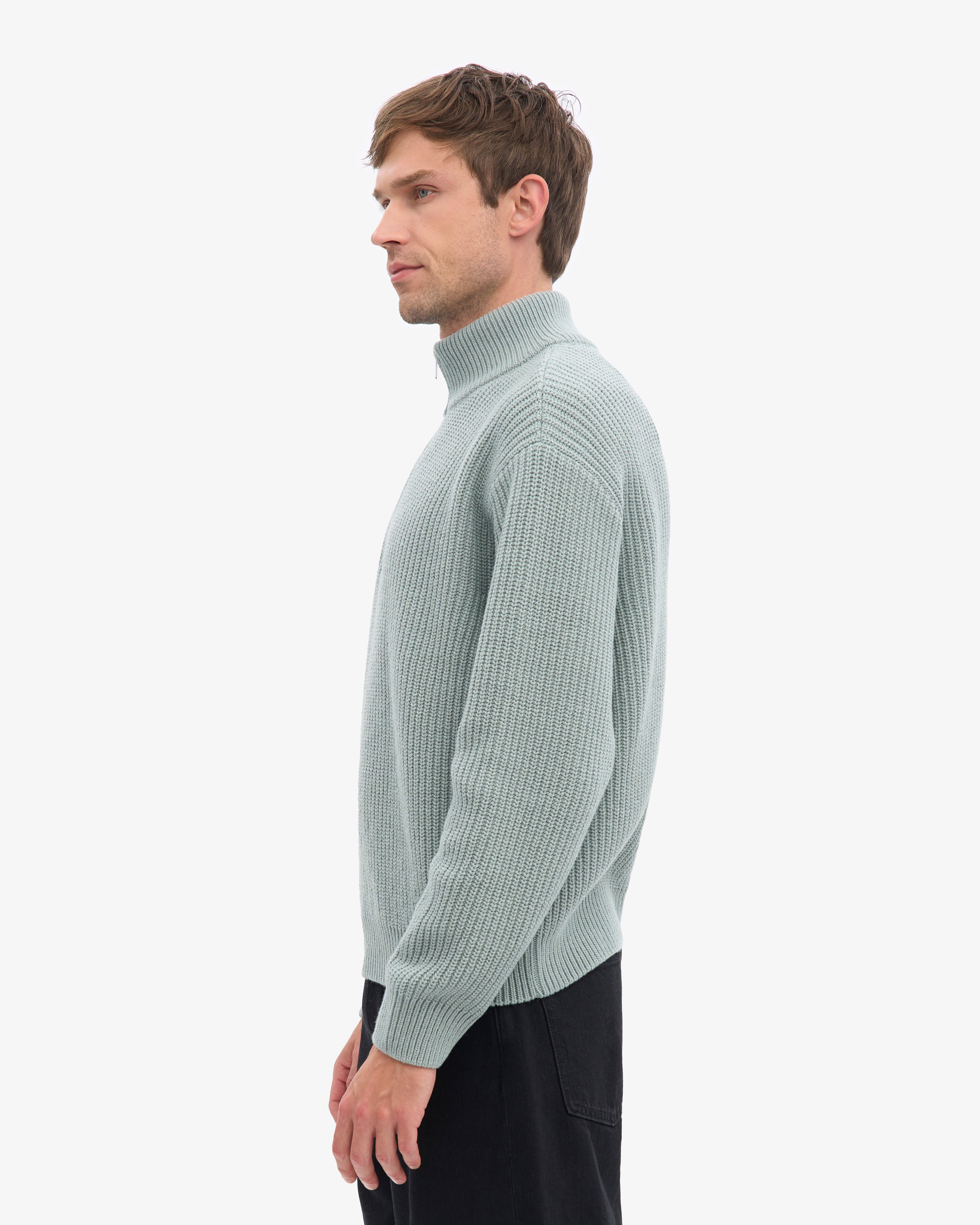 Merino Quarter Zip - Steel Blue