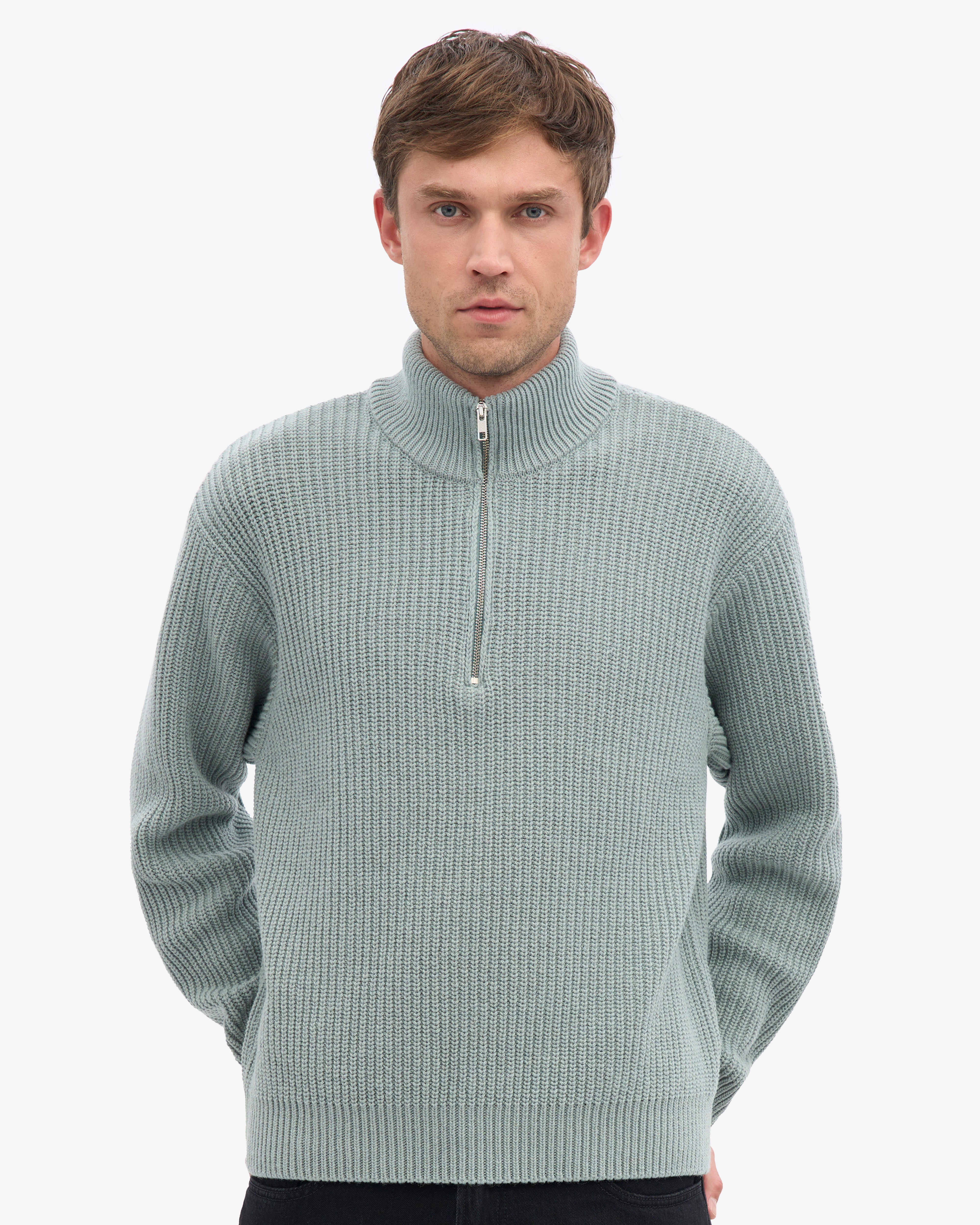 Merino Quarter Zip - Steel Blue