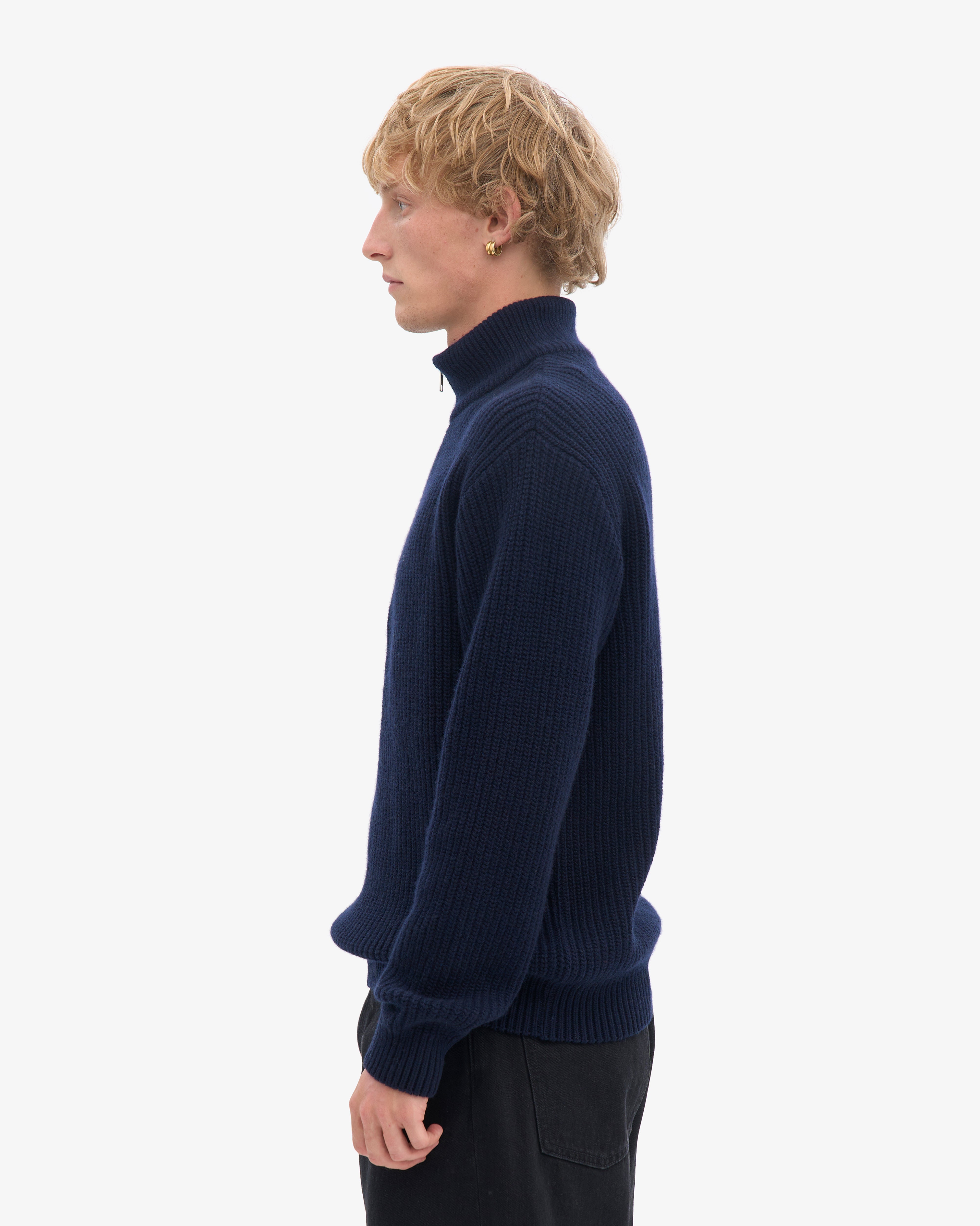 Merino Quarter Zip - Navy Blue