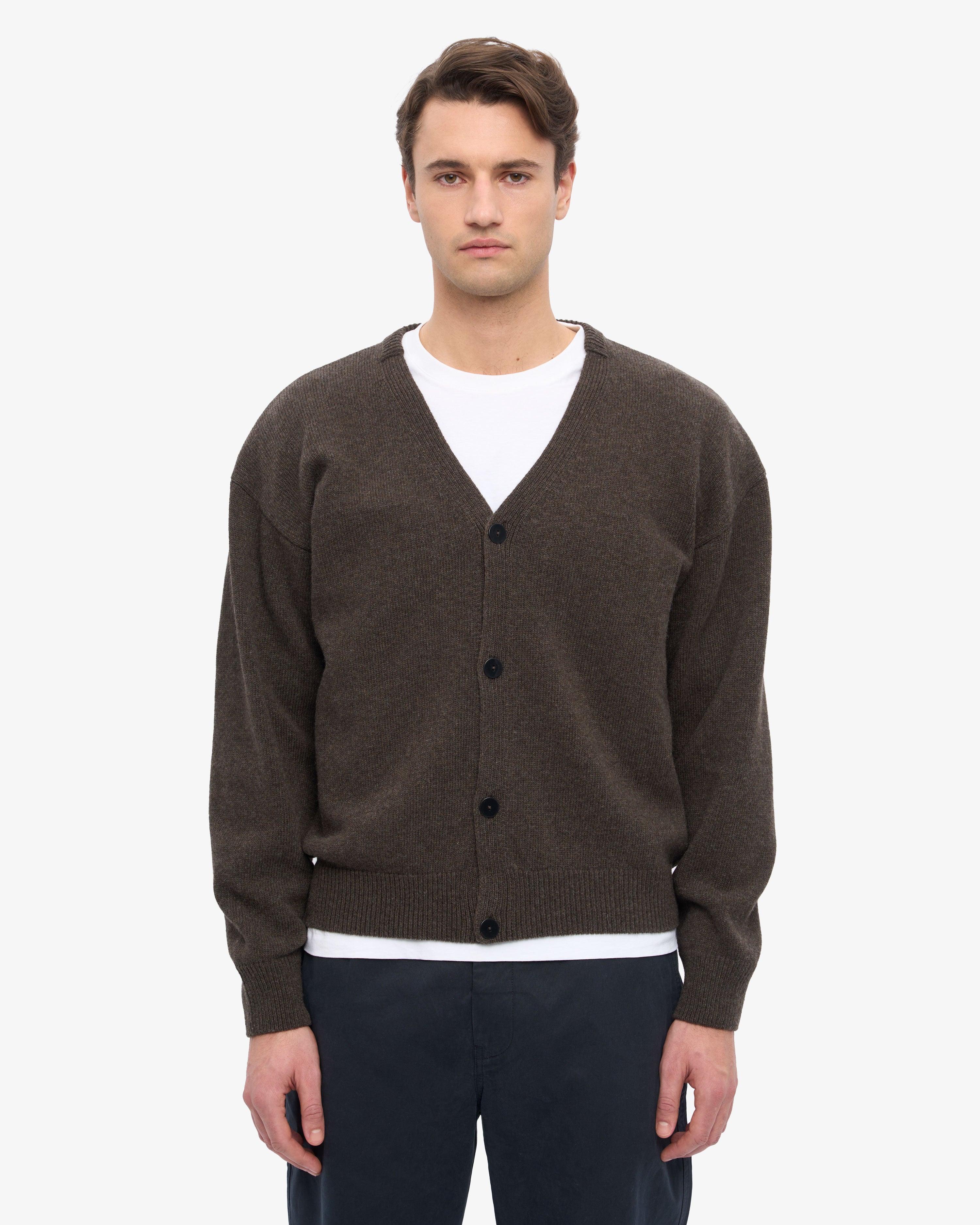 Merino Wool V-Neck Cardigan - Coffee Brown – Colorful Standard