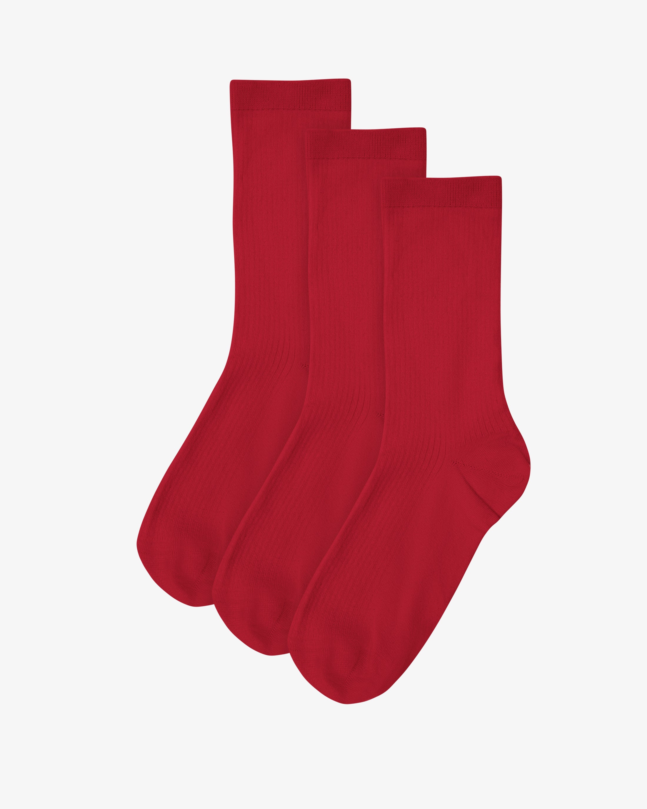 Women Classic Organic Sock - Scarlet Red (3-Pack)