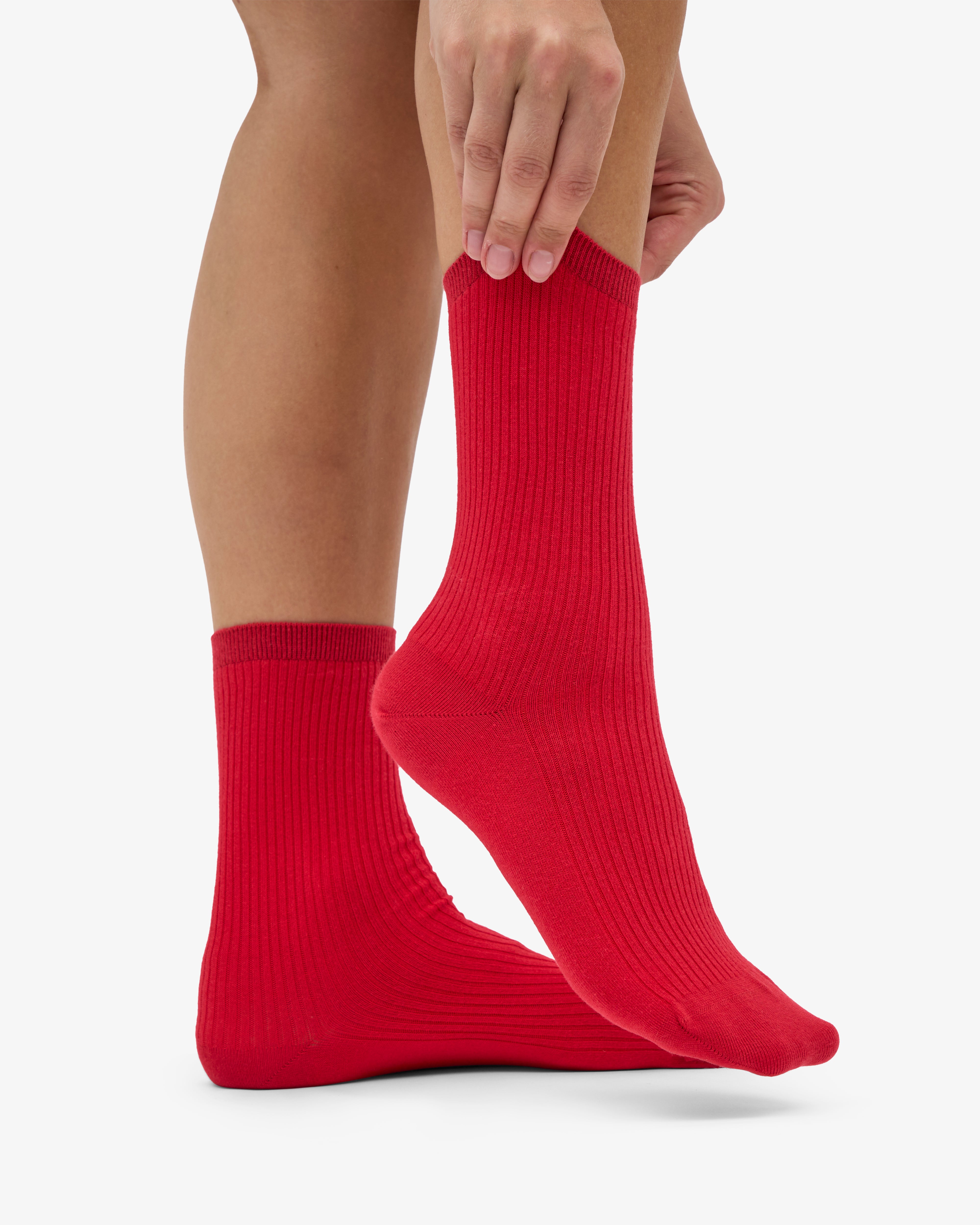 Women Classic Organic Sock - Scarlet Red