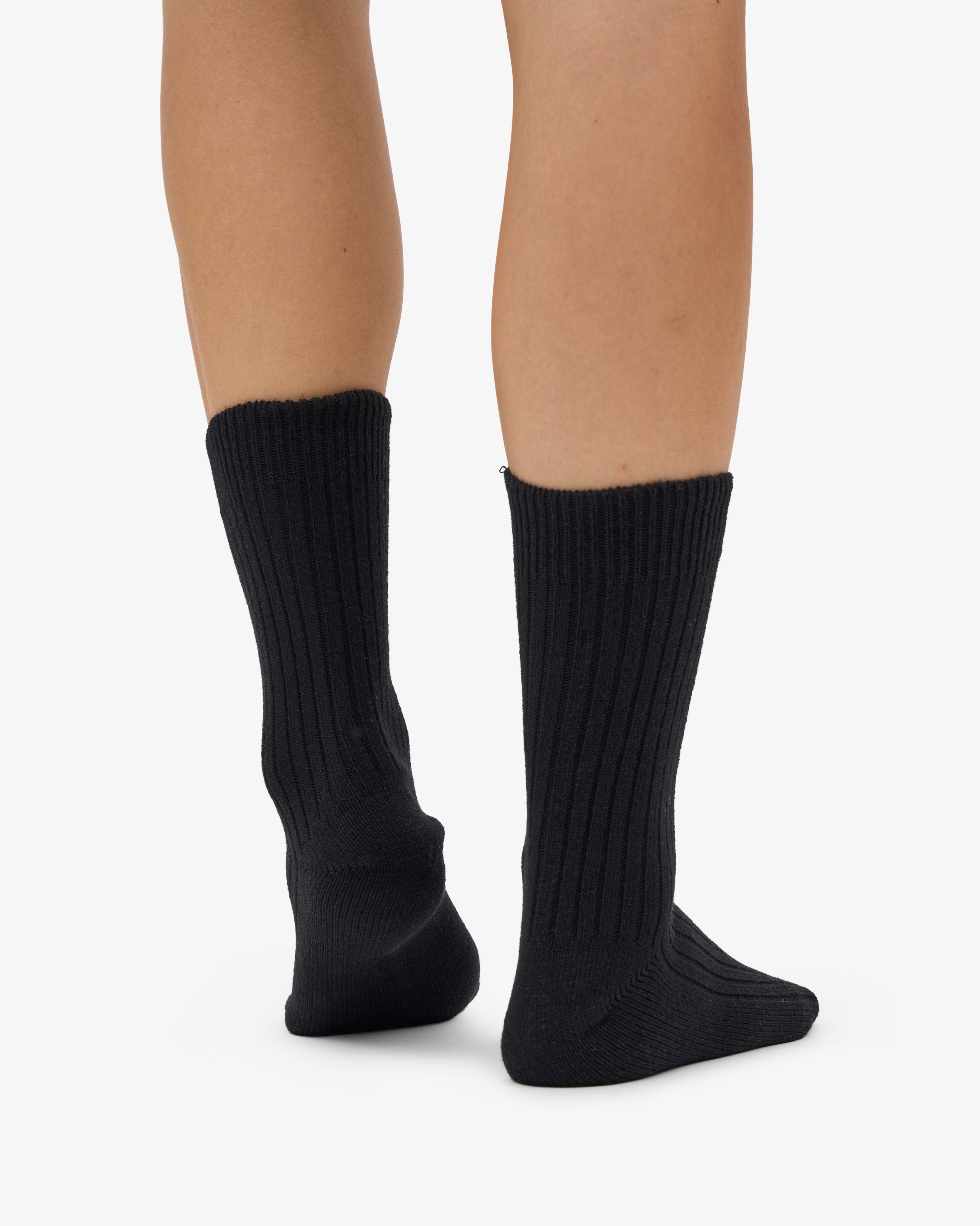 Merino Wool Blend Sock - Deep Black