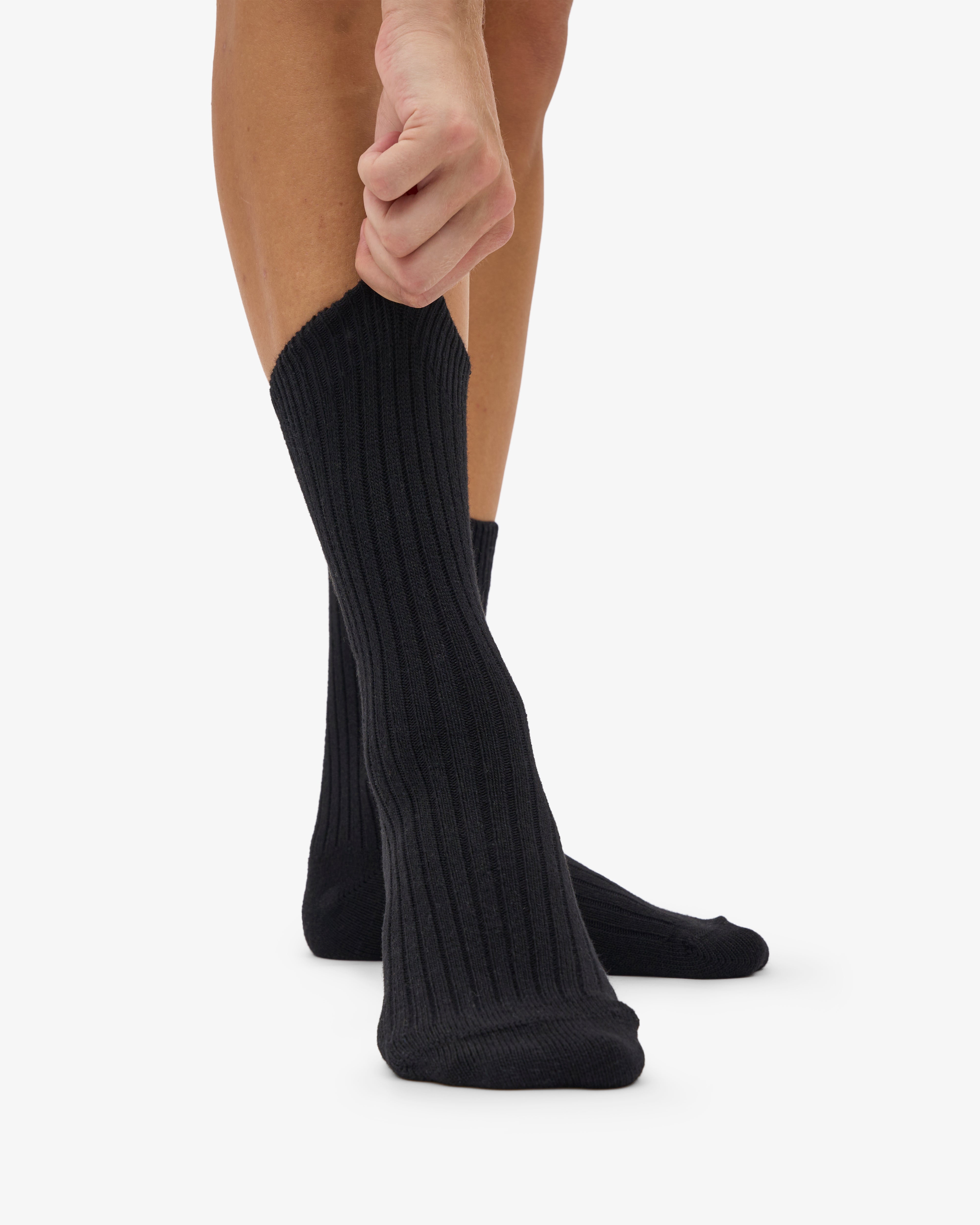 Merino Wool Blend Sock - Deep Black