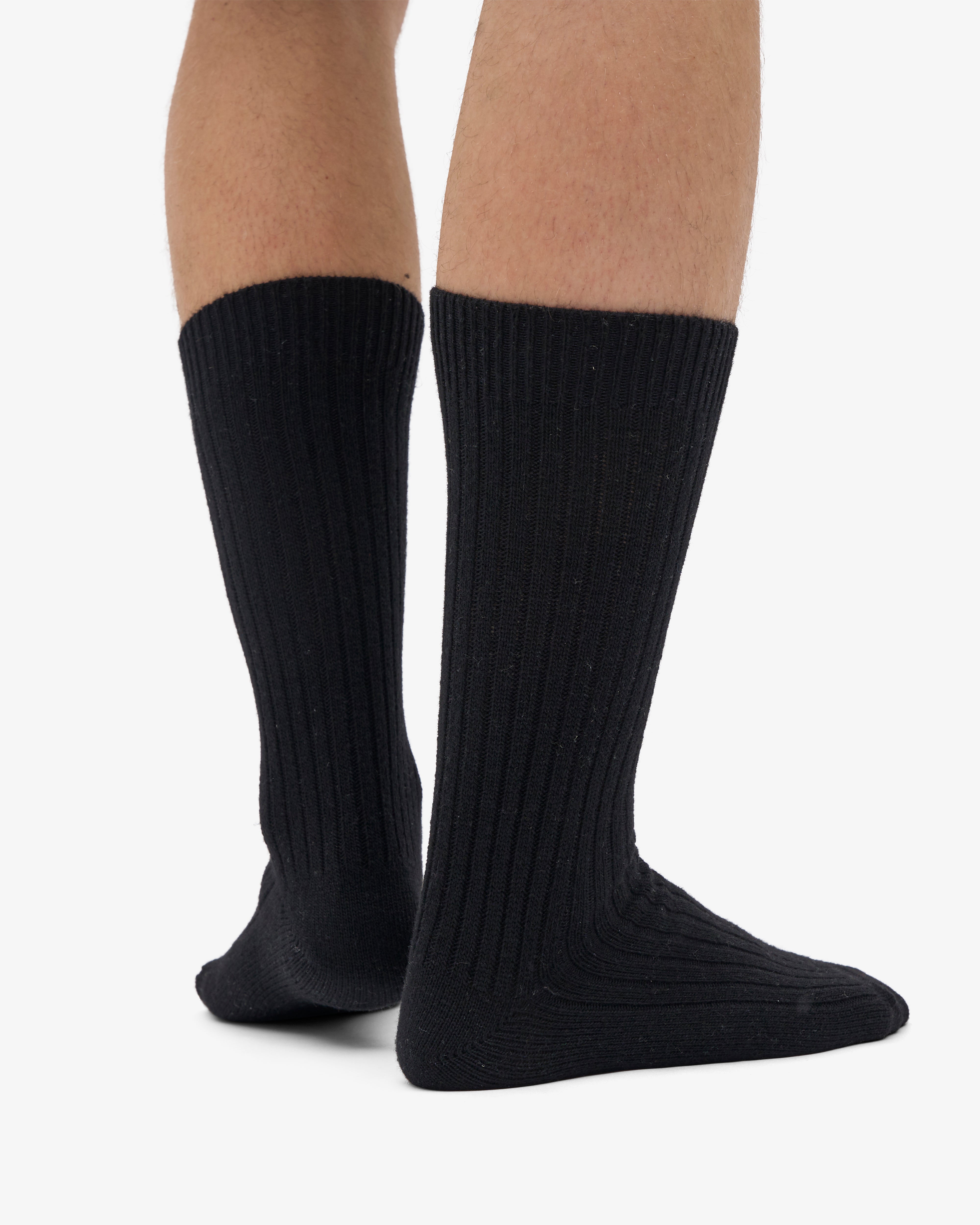 Merino Wool Blend Sock - Deep Black