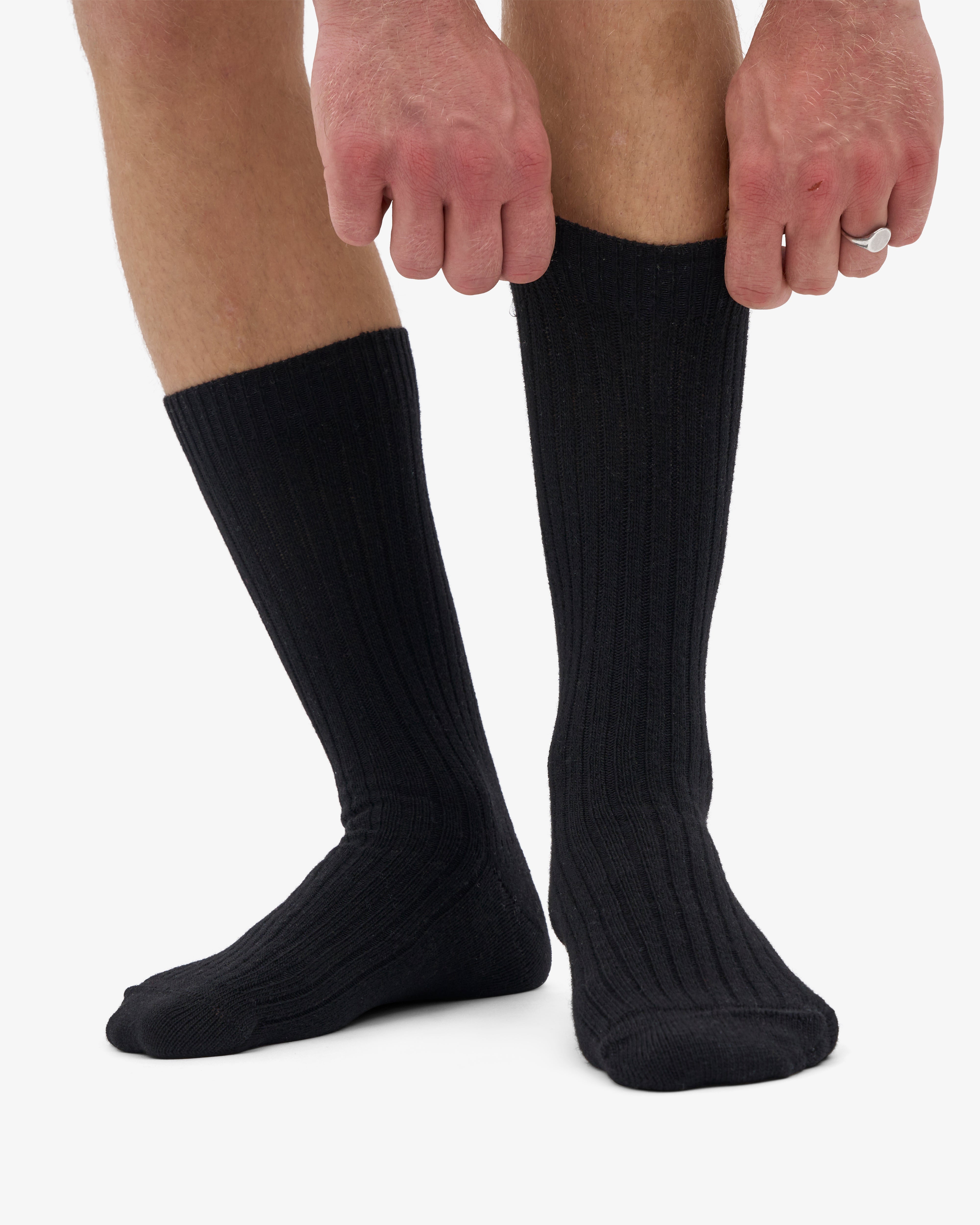 Merino Wool Blend Sock - Deep Black
