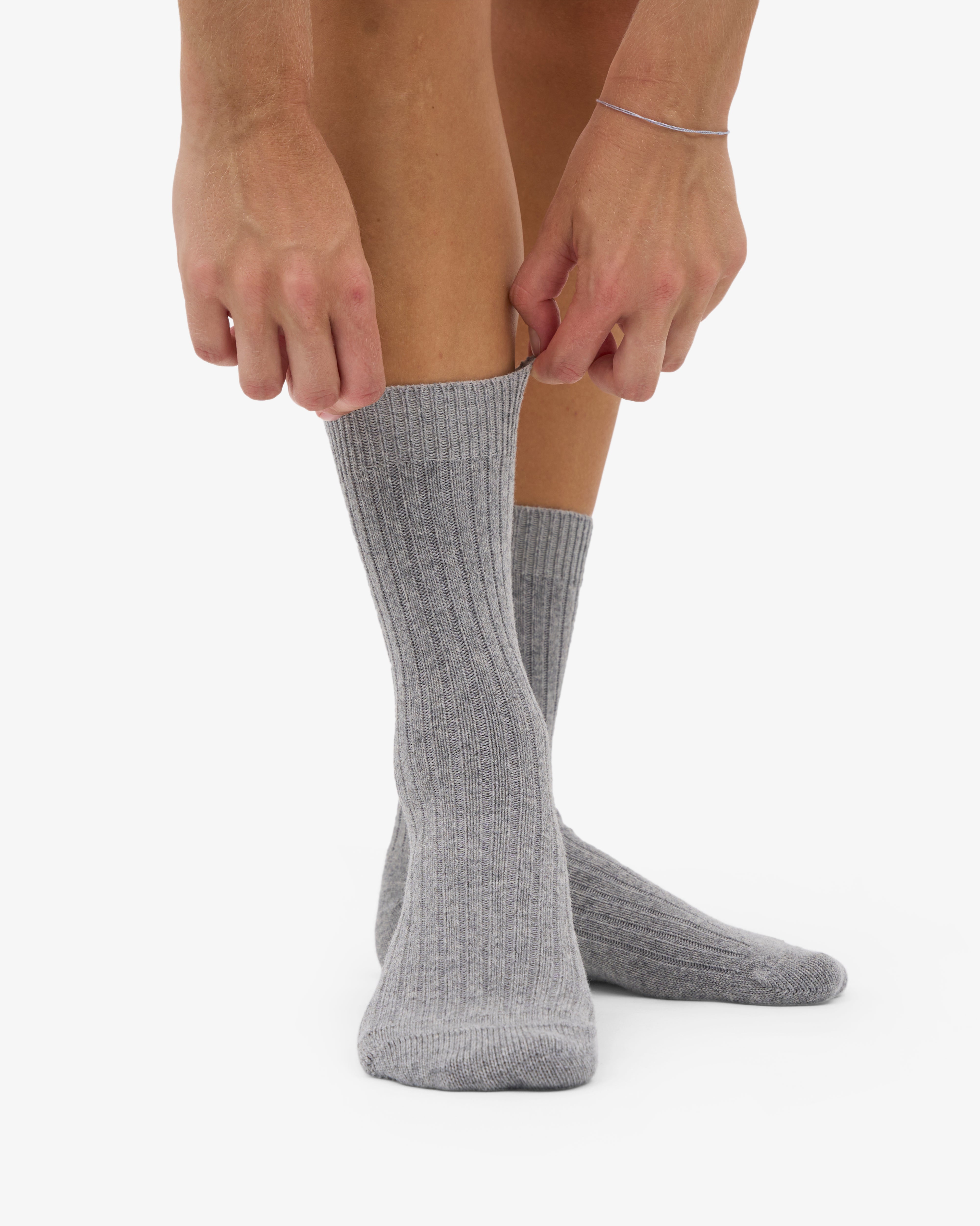 Merino Wool Blend Sock - Heather Grey