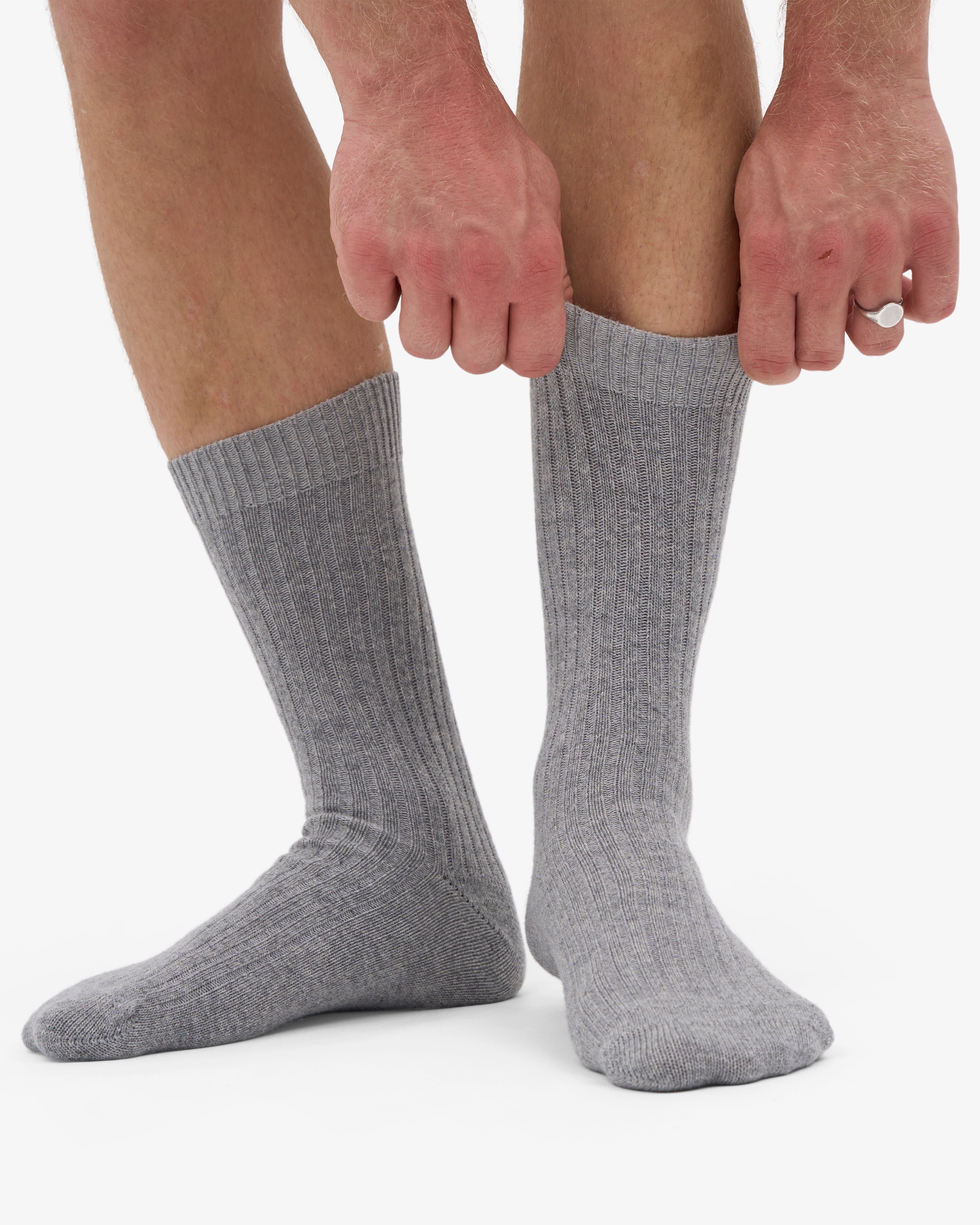 Merino Wool Blend Sock - Heather Grey
