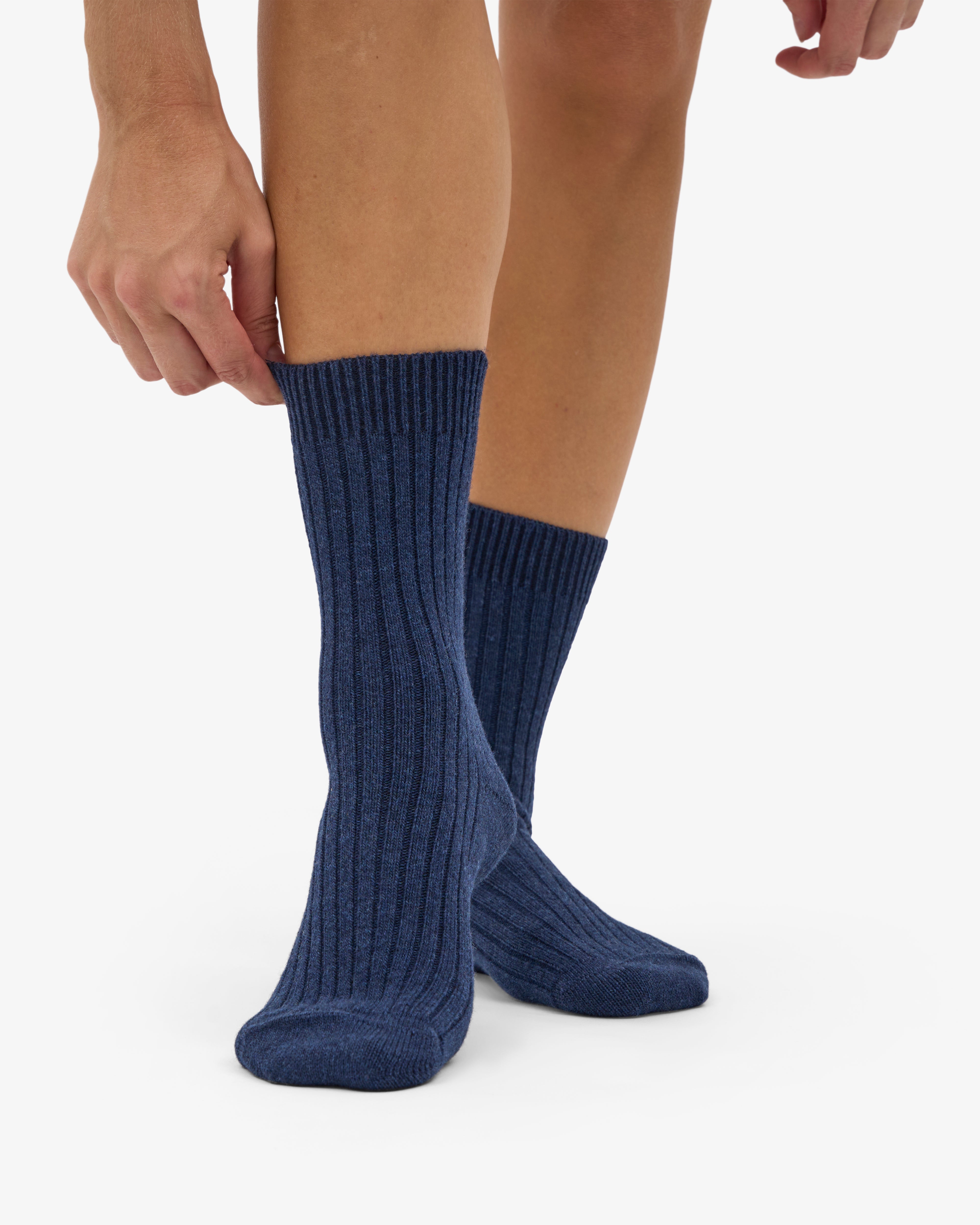 Merino Wool Blend Sock - Marine Blue