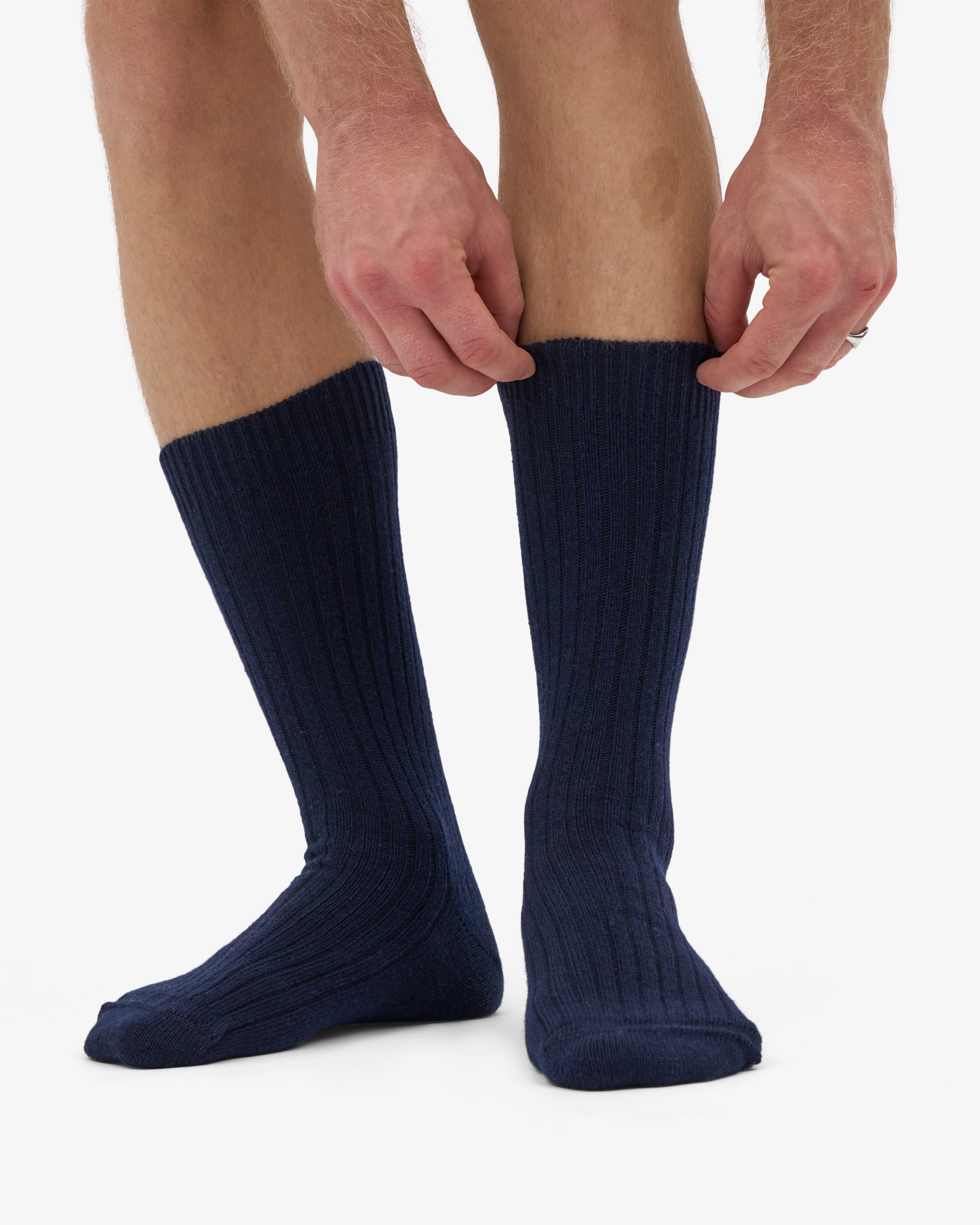 Merino Wool Blend Sock - Navy Blue