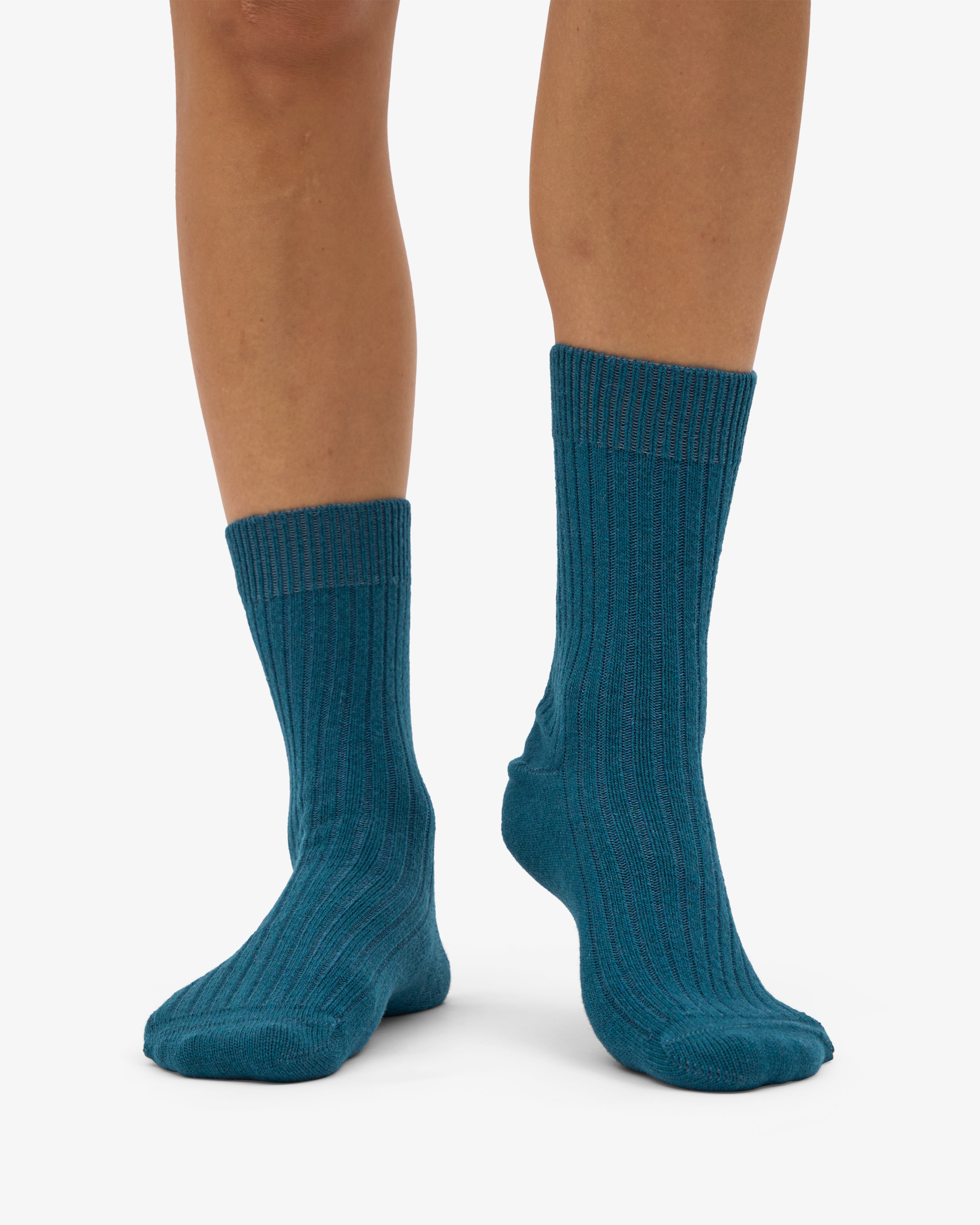 Merino Wool Blend Sock - Ocean Green