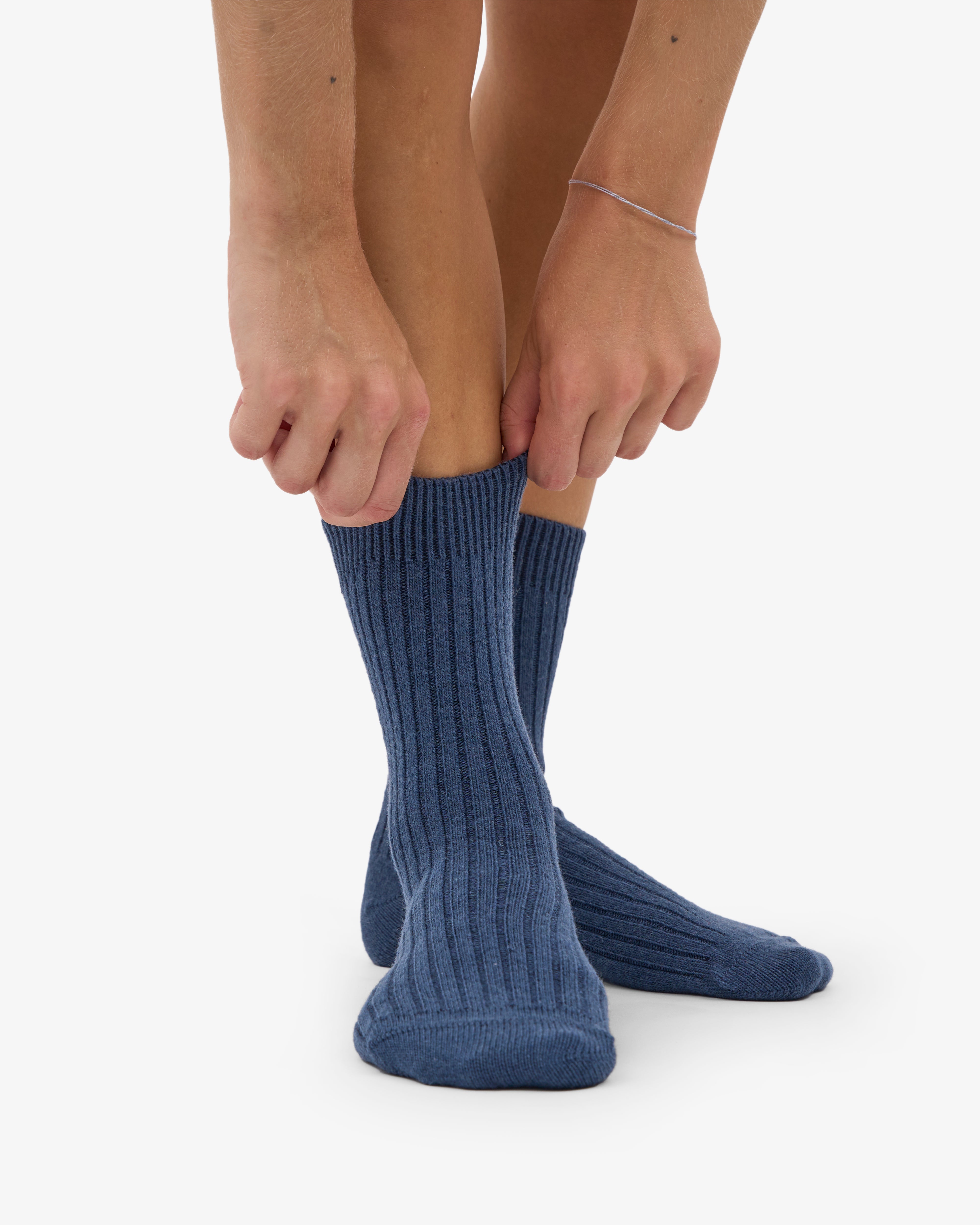 Merino Wool Blend Sock - Petrol Blue