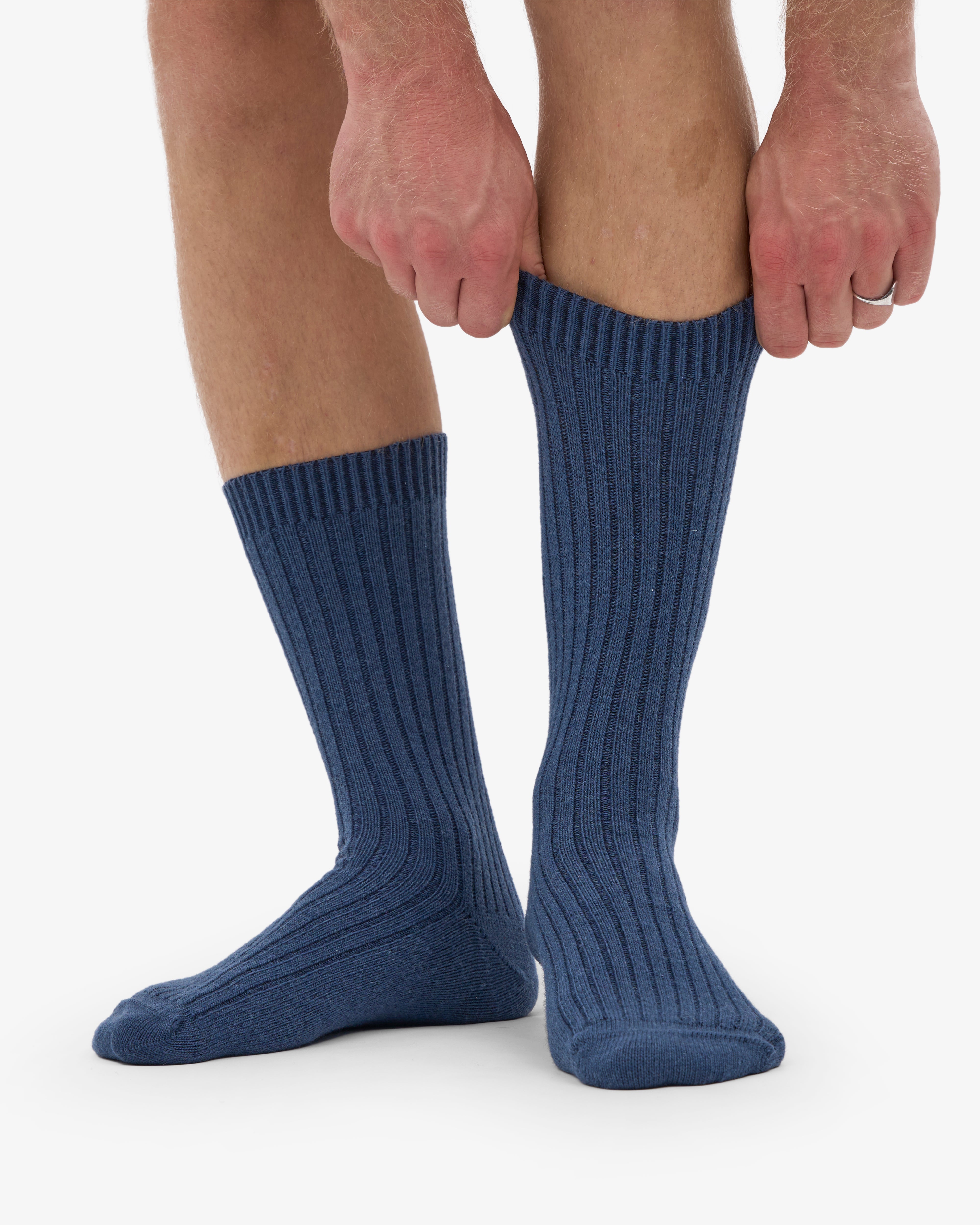 Merino Wool Blend Sock - Petrol Blue