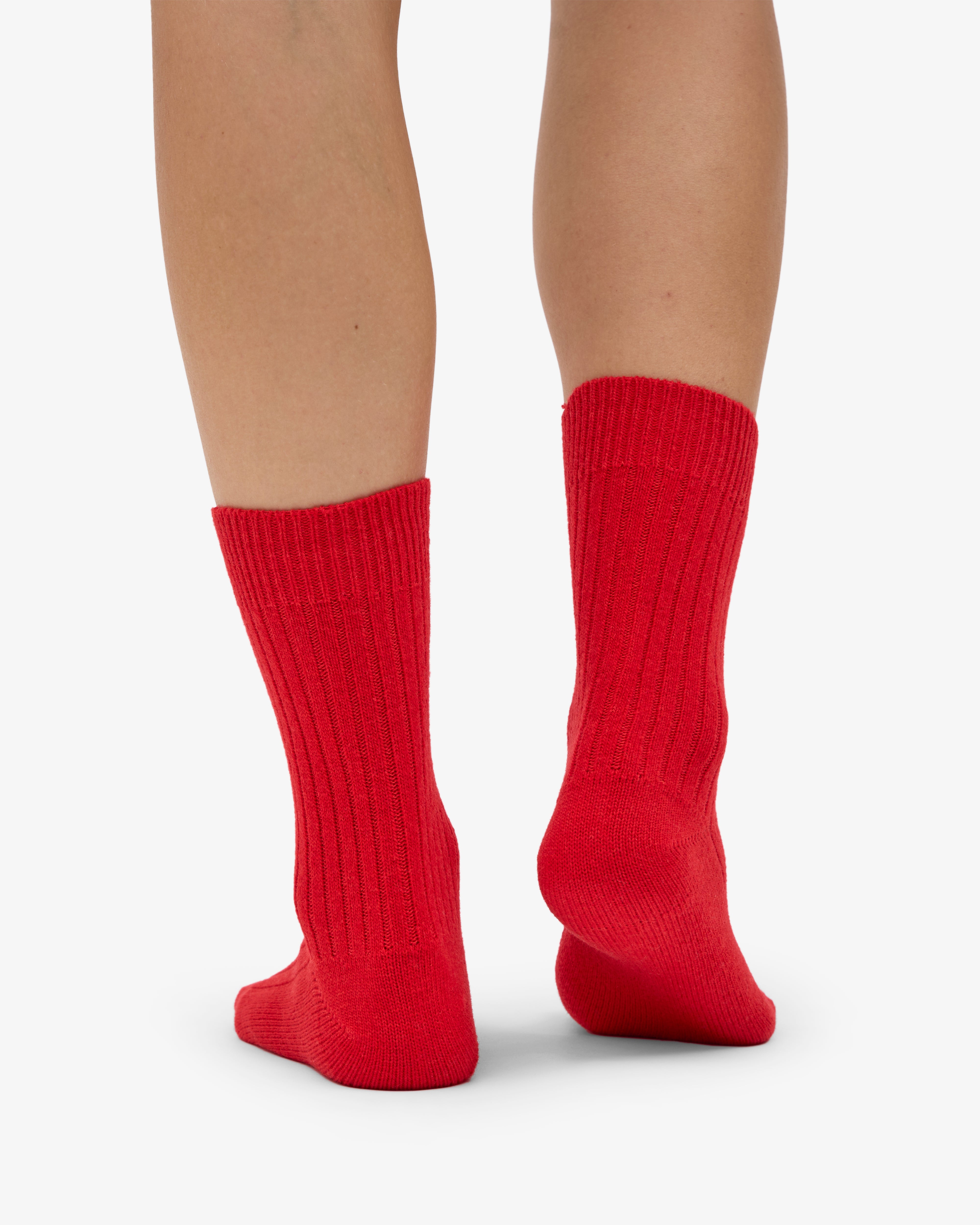 Merino Wool Blend Sock - Red Tangerine