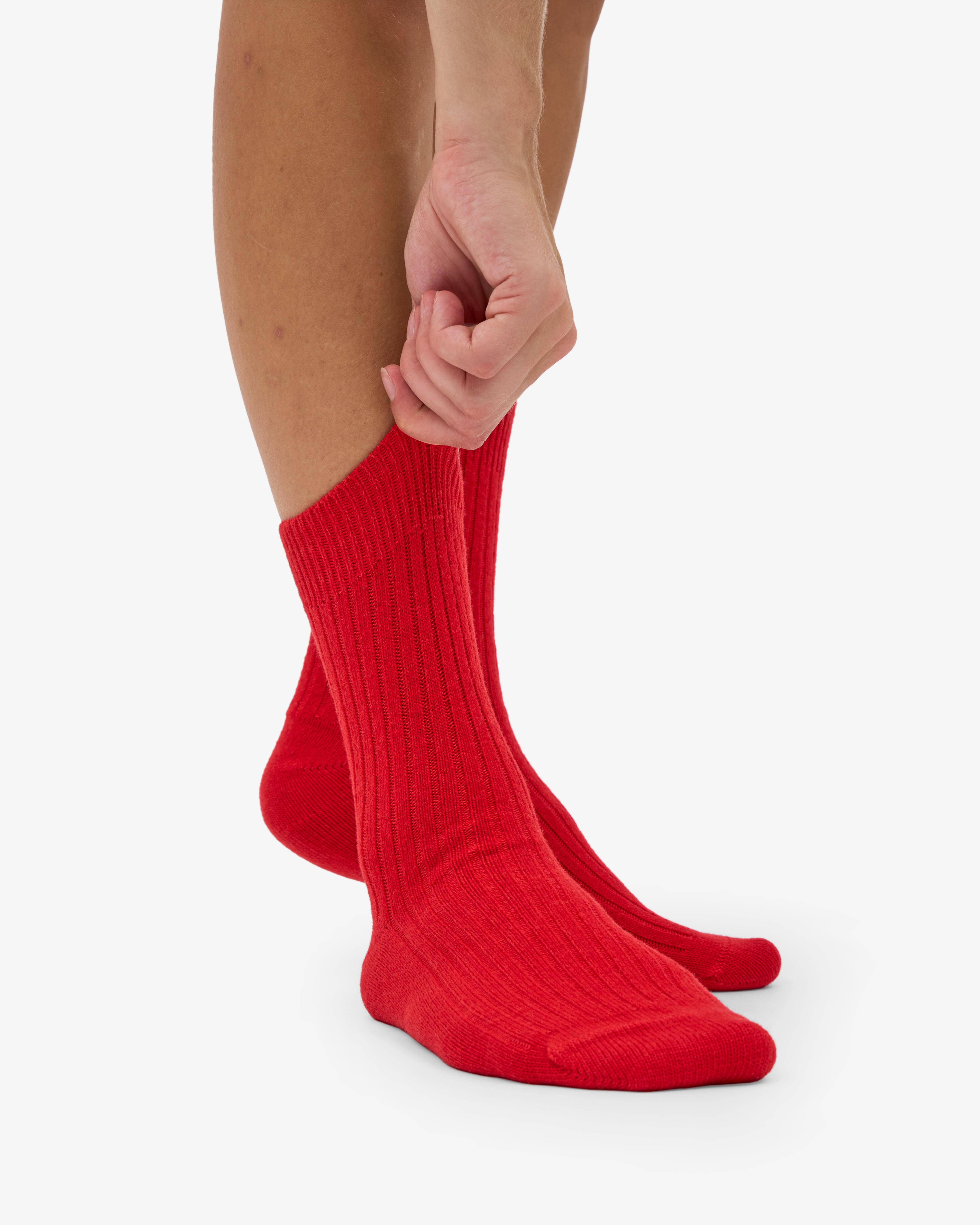 Merino Wool Blend Sock - Red Tangerine